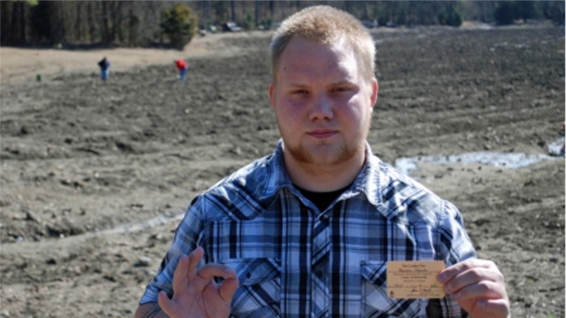 UNDATED: Brandon Kalenda of Maurepas, Louisiana, found the 2.89 carat white diamond at Arkansas' Crater of Diamonds State Park in Murfreesboro.