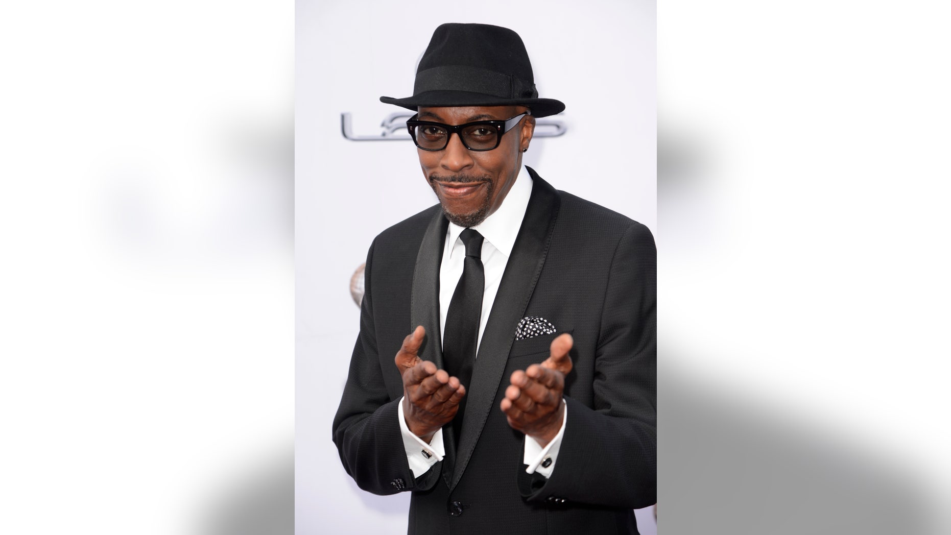 February 22, 2014. Talk show host Arsenio Hall attends the 45th NAACP Image Awards in Pasadena, California.