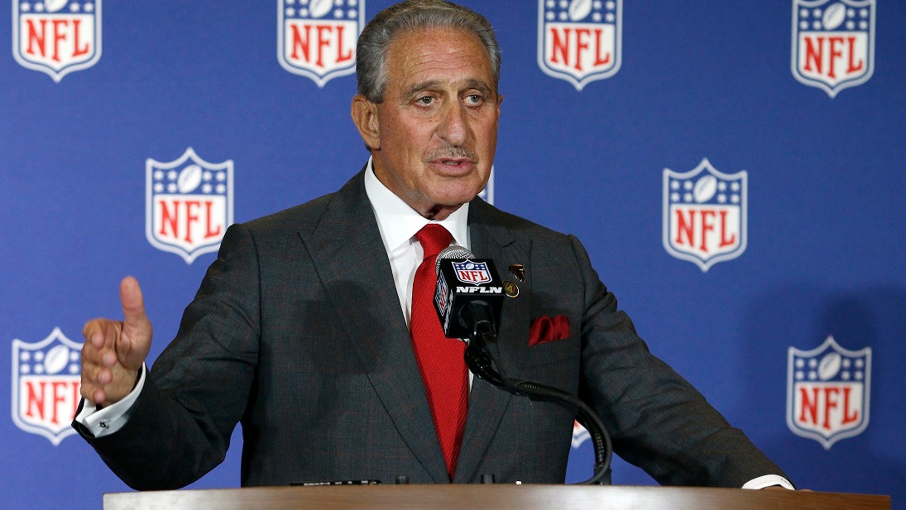 Arthur Blank said he was "pissed off" after hearing Robert Kraft had 283 diamonds put in the Super Bowl ring, a tongue-in-cheek reference to the team's blown lead.