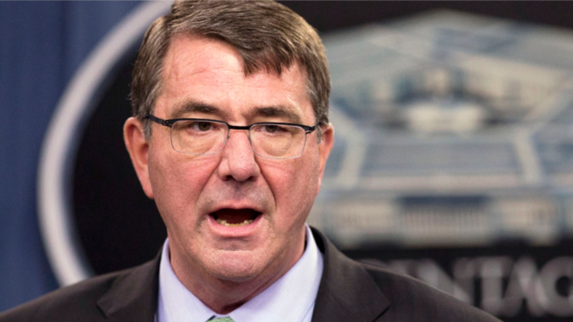 May 1, 2015: Defense Secretary Ash Carter speaks during a news conference at the Pentagon in Washington.