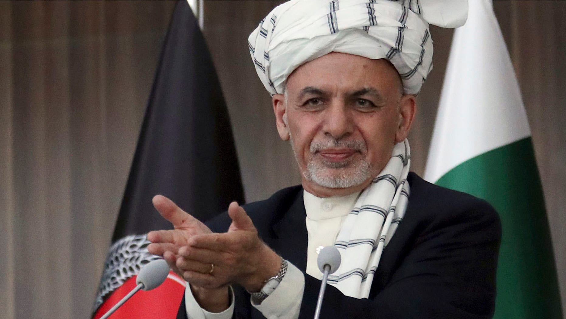 In this Feb. 23, 2018, file photo, Afghanistan's President Ashraf Ghani speaks during the integration ceremony of TAPI pipeline in Herat city, west of Kabul, Afghanistan. The Afghan Taliban have announced a three-day cease-fire over the Eid al-Fitr holiday at the end of the holy month of Ramadan, a first for the group, following an earlier cease-fire announcement by the government. Ghani on Thursday, June 7, 2018 announced a weeklong cease-fire with the Taliban to coincide with the holiday.