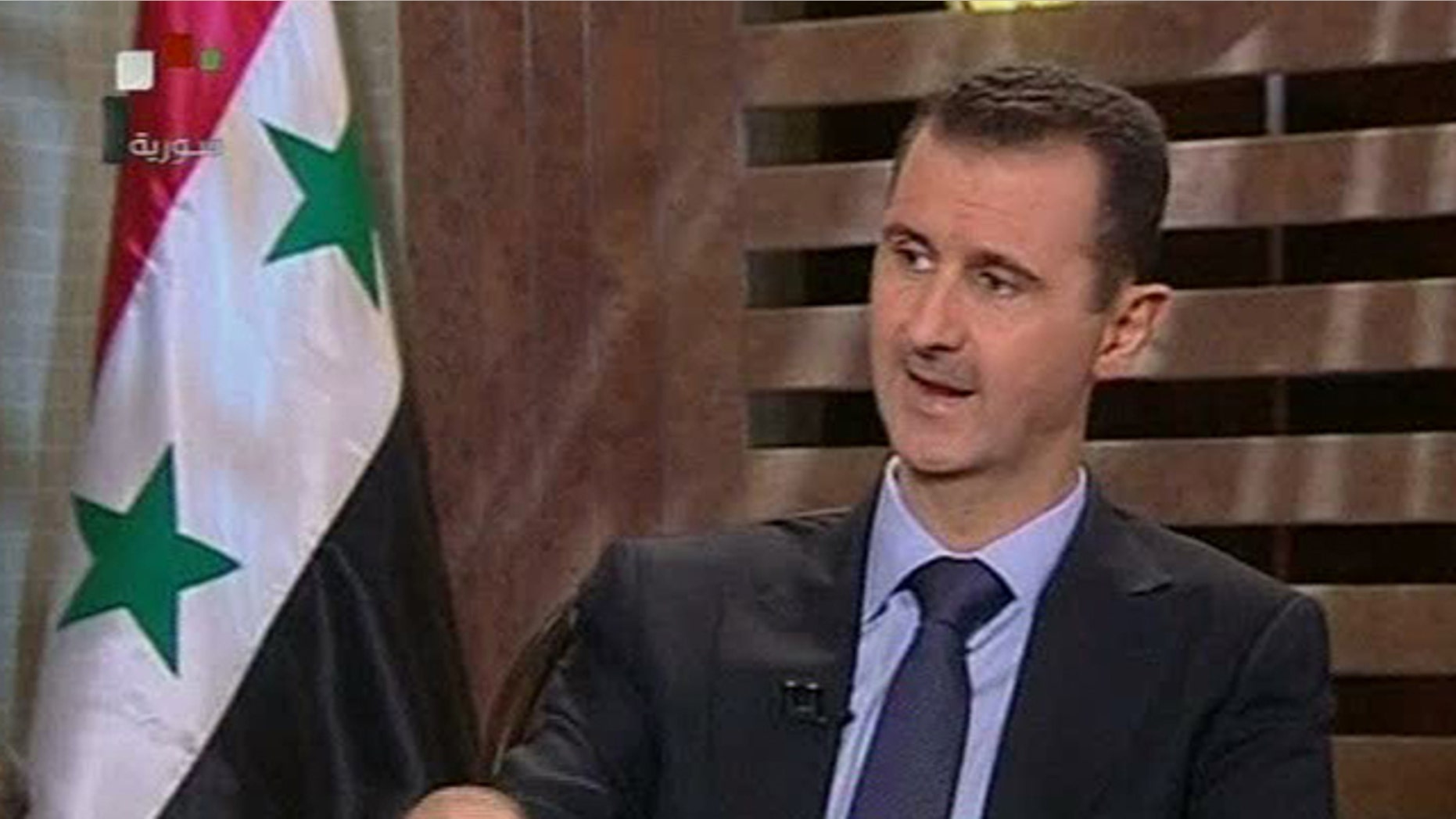 Syrian President Bashar Assad seen during a television interview in August 2011.