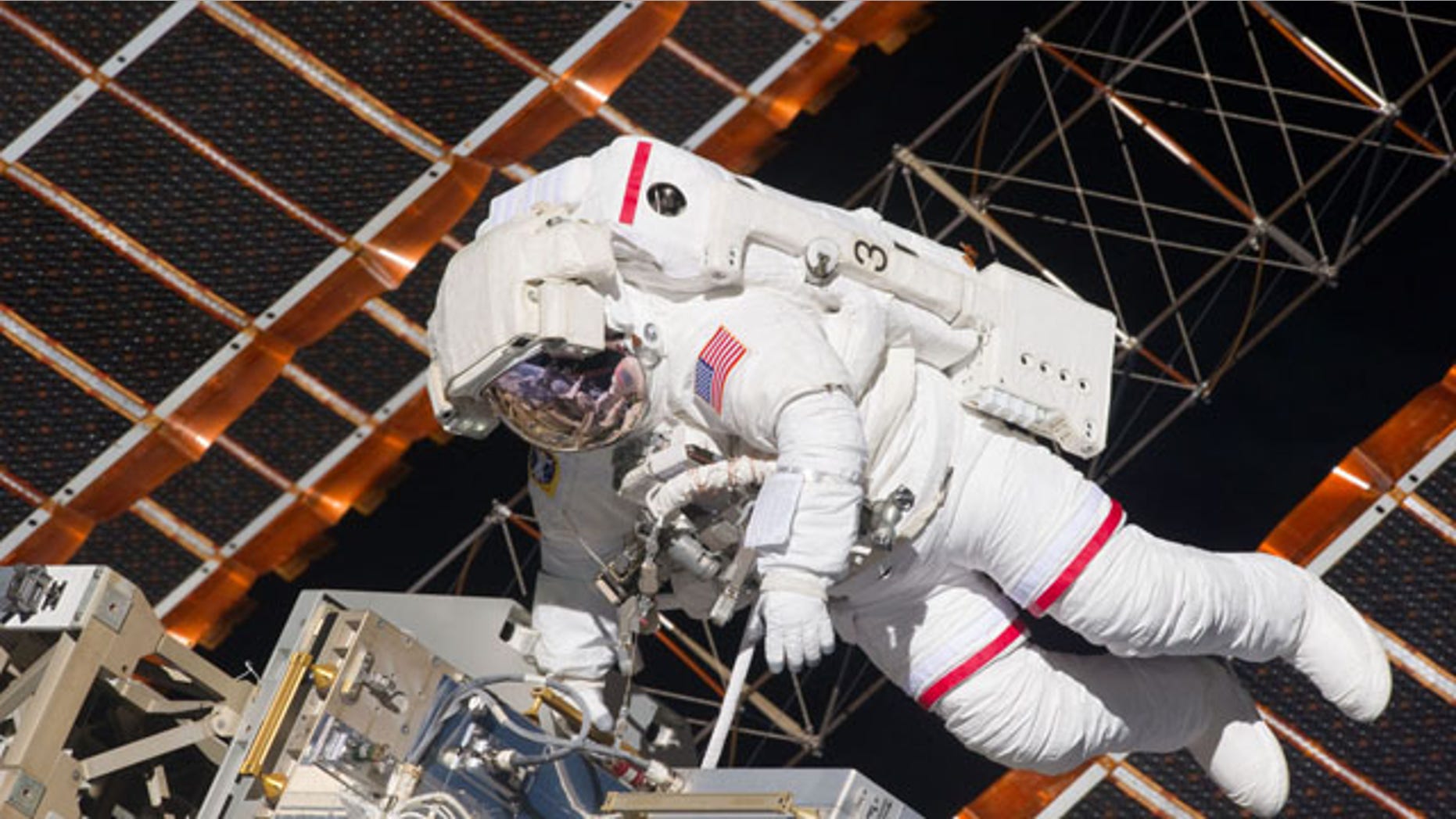 May 20, 2011: NASA astronaut Andrew Feustel floats in space on the first spacewalk of STS-134.