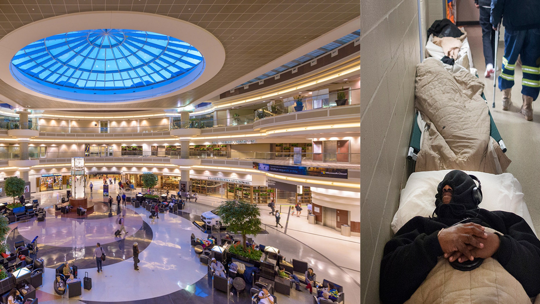 Homeless people in Atlanta have started taking refuge from the season's dropping temperatures. in the nation's busiest airport.