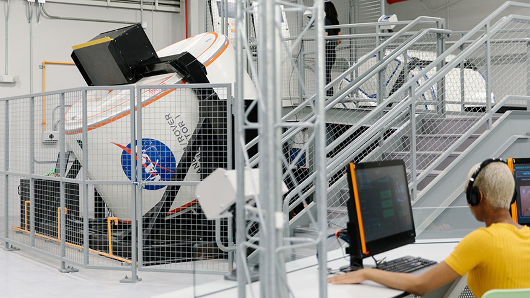 A full motion simulator in the redesigned Astronaut Training Experience (ATX) program.