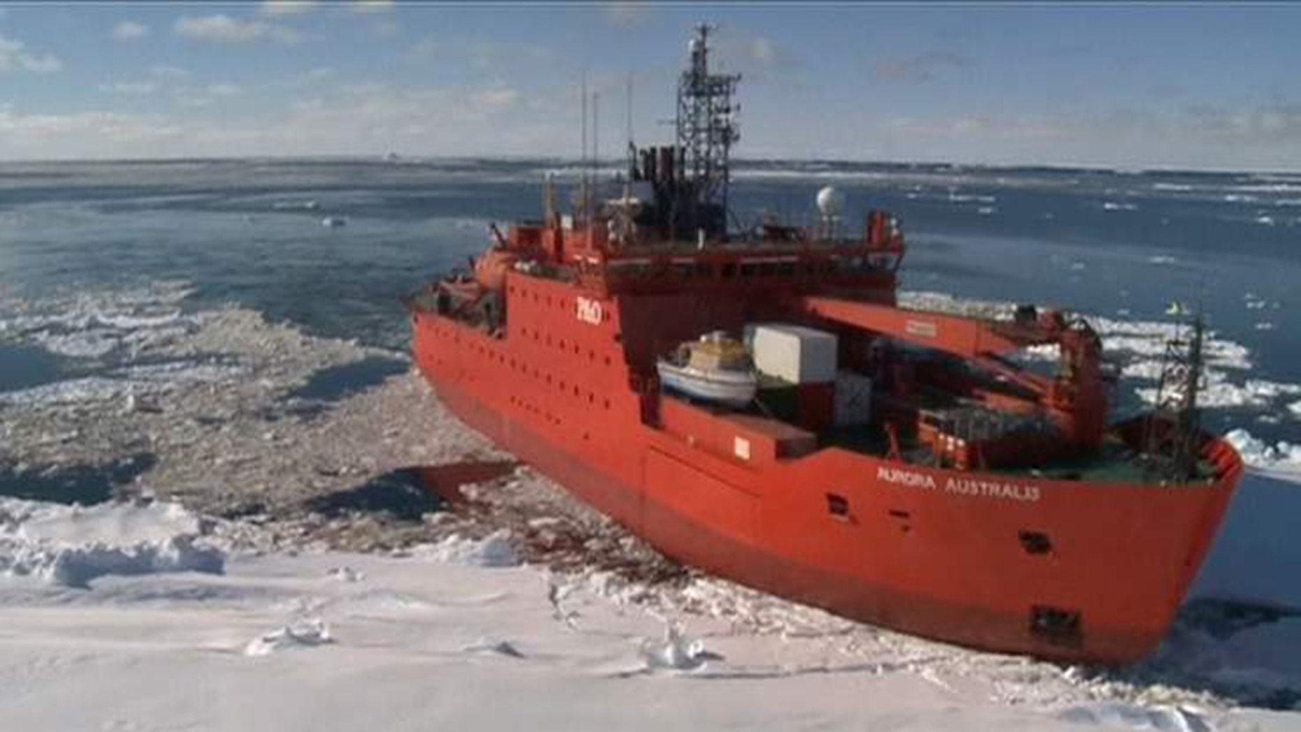 The Aurora Australis icebreaker ship.