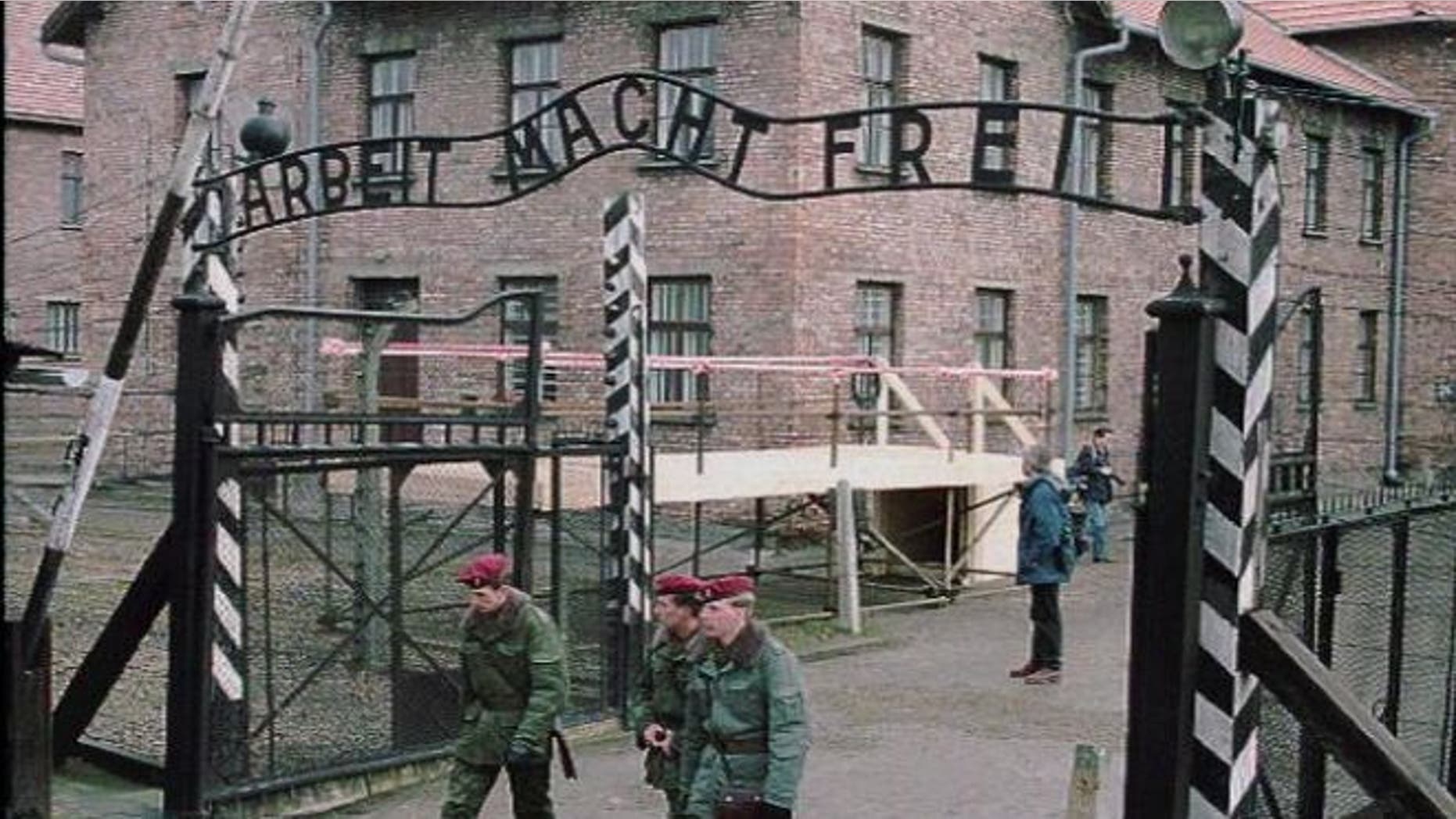 FILE: This image shows the of the gate at Auschwitz, former Nazi concentration camp, with slogan "Work Makes You Free." (AP)