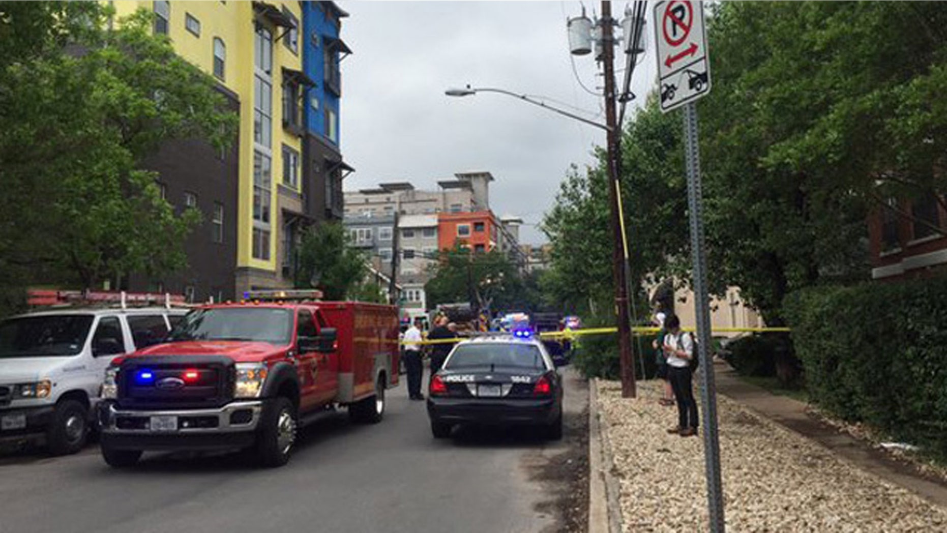 April 13, 2016: First responders investigate a hazardous materials incident at an apartment complex near the University of Texas at Austin