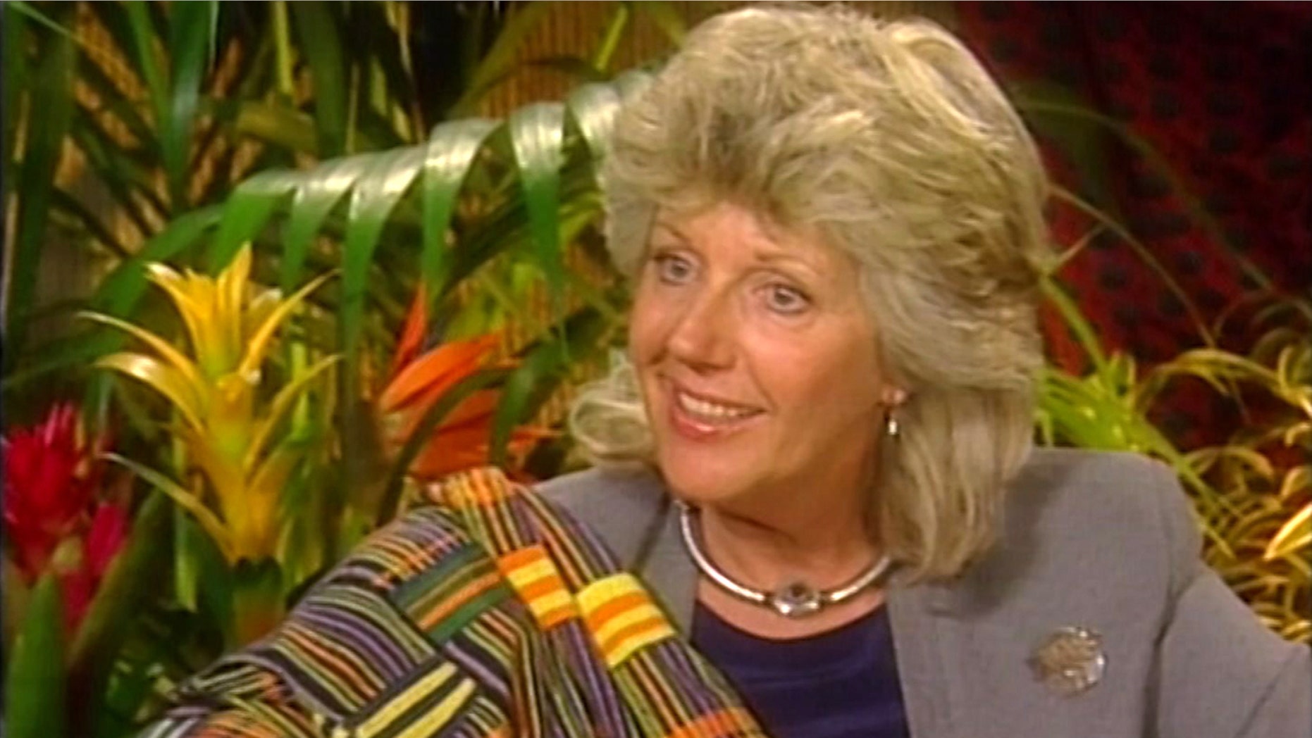 In this image from a video footage taken on May 3, 2000 in New York, the Italian-born author and conservationist Kuki Gallmann speaks during an interview.