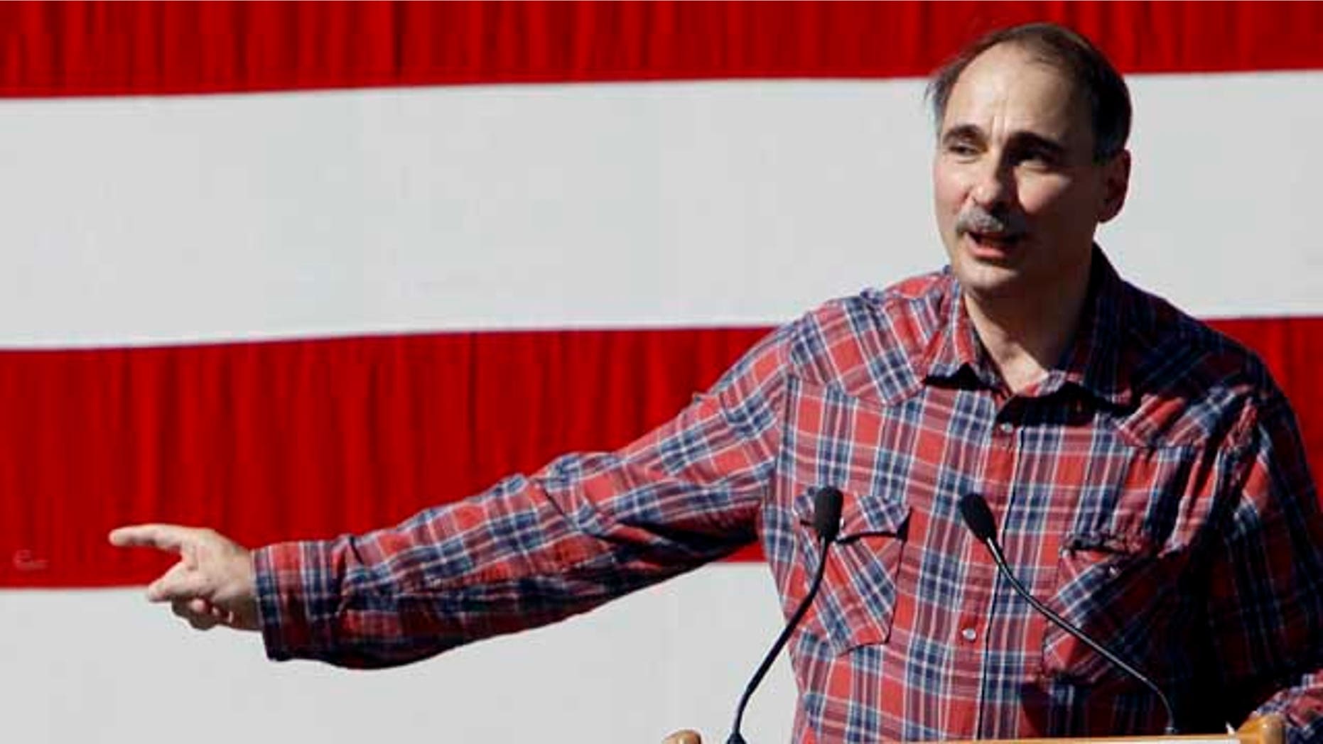 Sept. 12, 2010: White House adviser David Axelrod speaks during U.S. Sen. Tom Harkin’s, D-Iowa, annual fundraising steak fry dinner, in Indianola, Iowa.