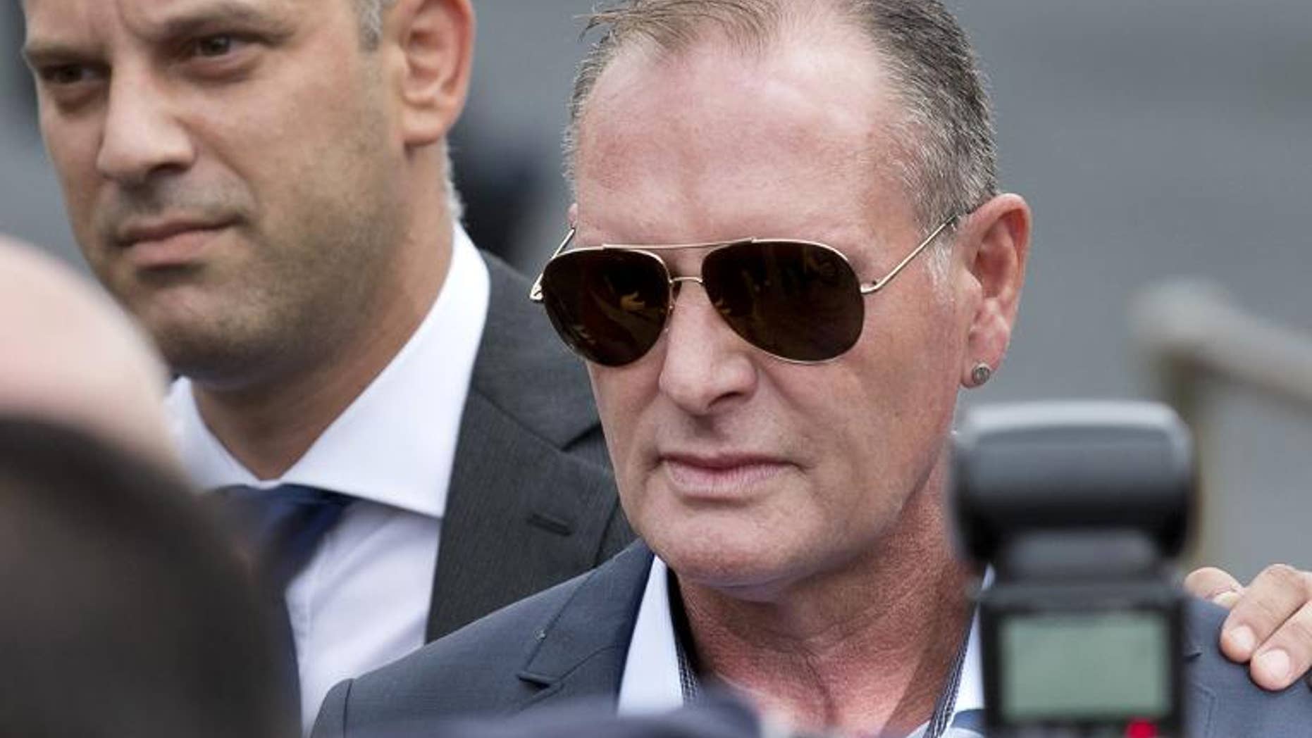 Former England footballer Paul Gascoigne arrives at Stevenage Magistrates Court, north of London, on August 5, 2013