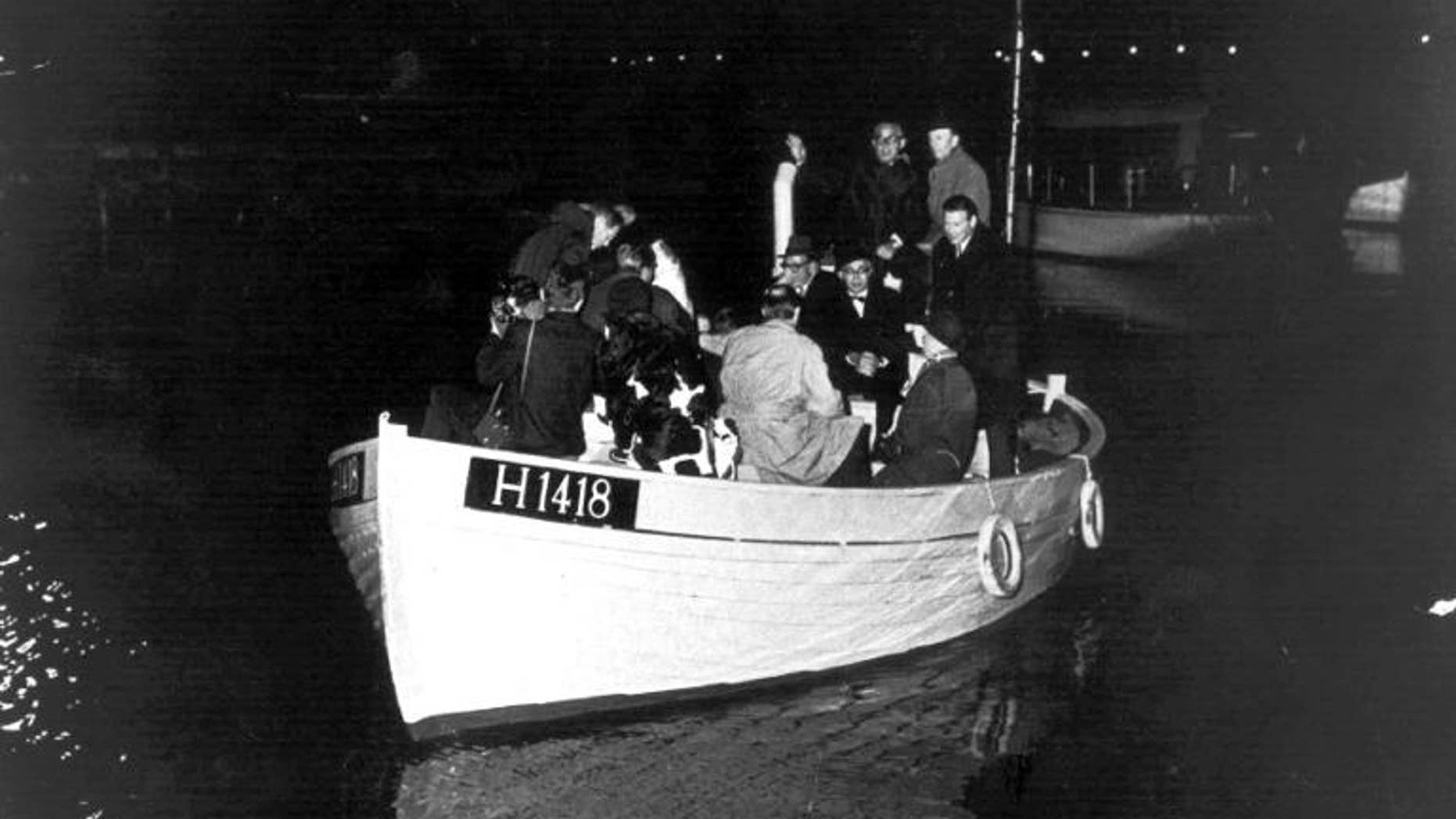 This 1943 photo shows a boat carrying people during the escape of some of 7,000 Danish Jews who fled to safety in neighbouring Sweden