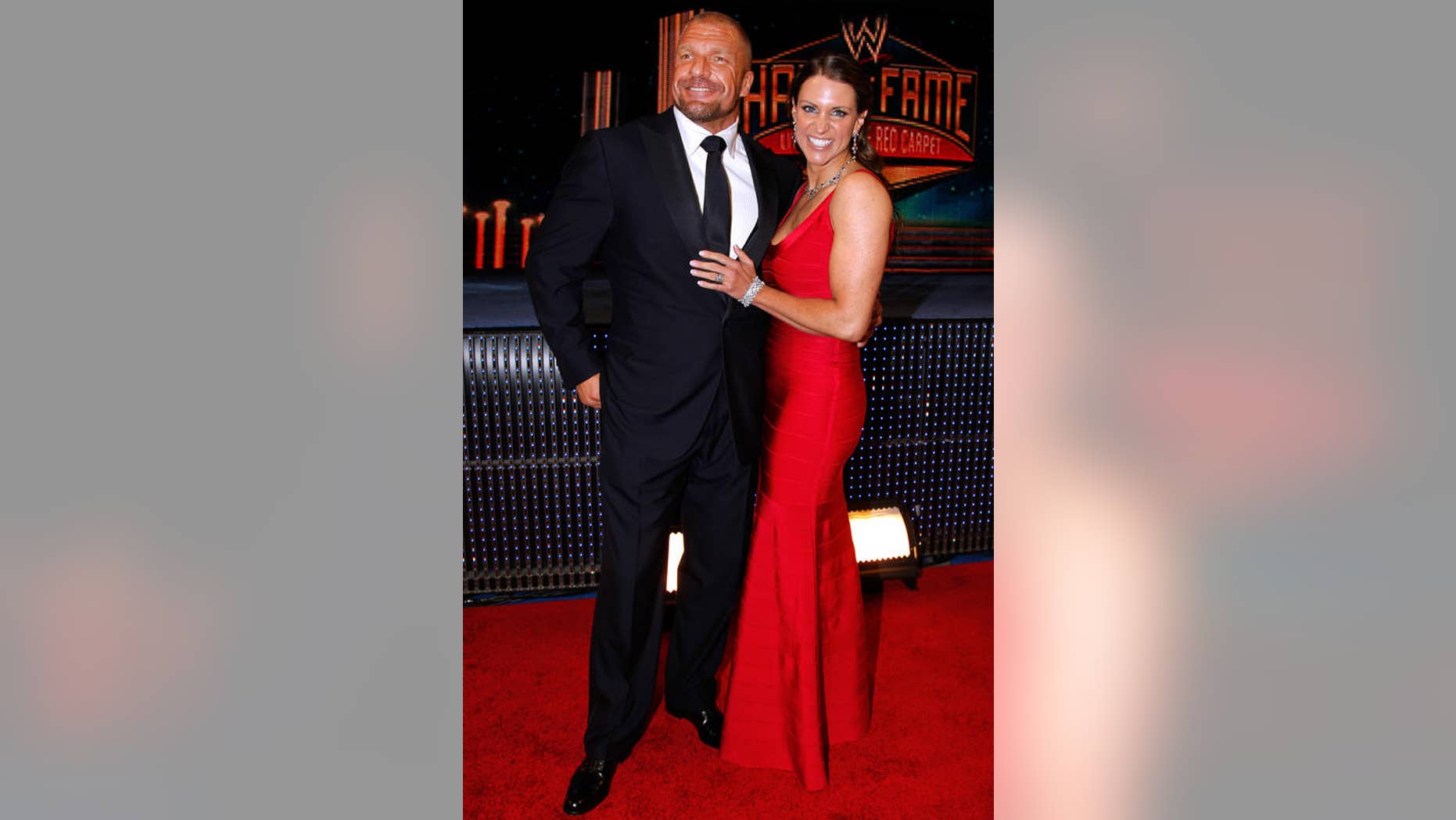 Paul Levesque aka Triple H and Stephanie McMahon are seen at the WWE Hall of Fame Induction at the Smoothie King Center in New Orleans.