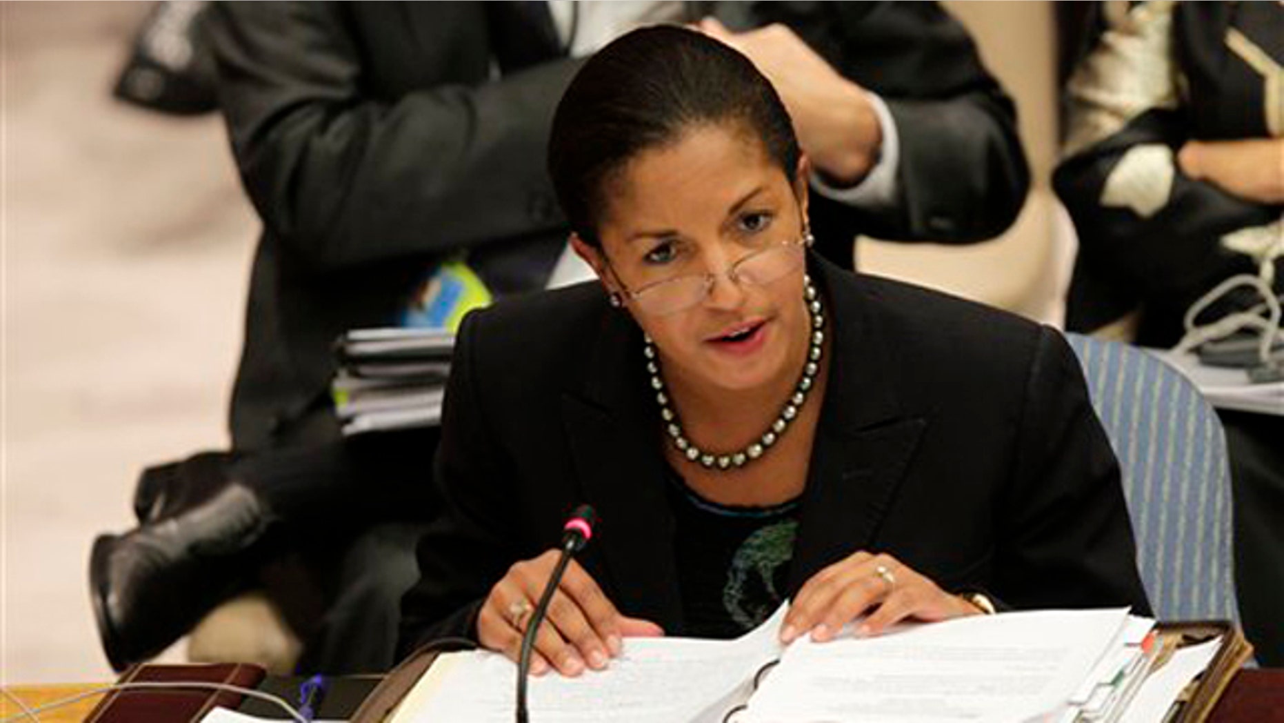 FILE: Undated: The U.S. Ambassador to the United Nations Susan Rice speaks at the General Assembly headquarters in New York.