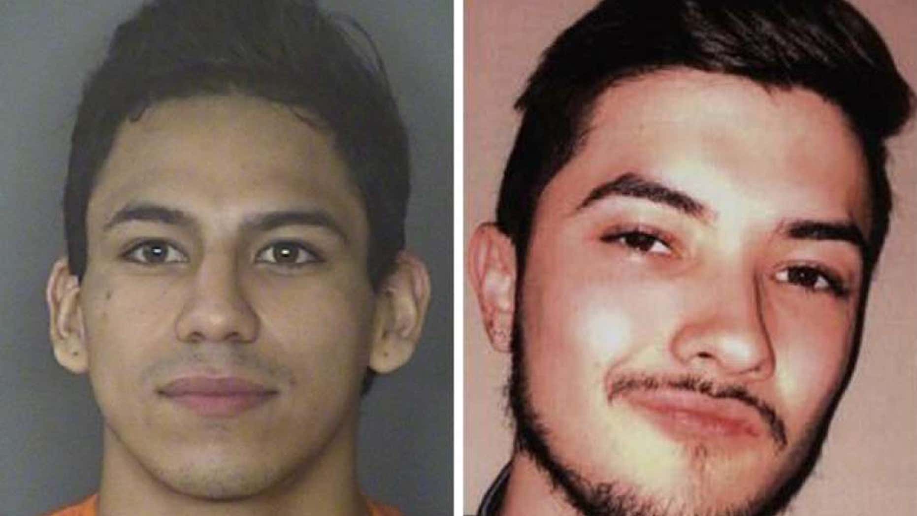San Antonio Police have charged Ernesto Esquival-Garcia, left, with murder, arson, and abuse in connection with the death of Jared Vargas, right.