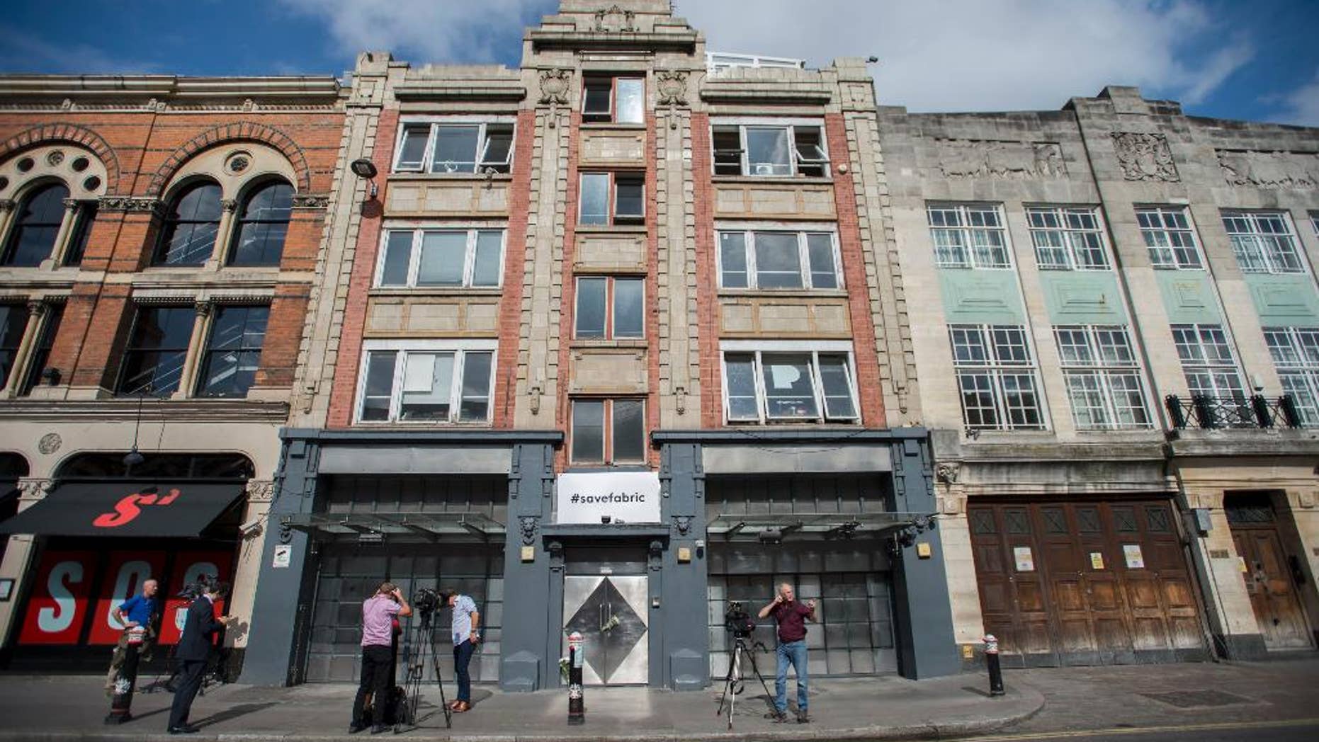 A general view of Fabric nightclub in London Wednesday Sept. 7, 2016. London's mayor says the city's status as a nightlife hub is under threat, after one of its most famous nightclubs was ordered to close following drug-related incidents. Local authority Islington Council revoked the license of the Fabric nightclub on Wednesday, saying staff had failed to control a "culture of drug use" on the premises. (David Mirzoeff/PA via AP)
