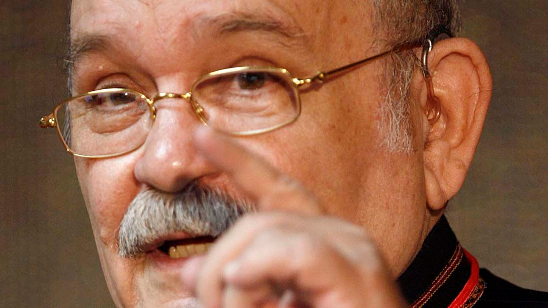 FILE - This April 23, 2009 photo shows Miguel D'Escoto Brockman speaking during the Indigenous Peoples' Global Summit on Climate Change in Anchorage, Alaska. Libya has chosen the former Roman Catholic priest who served as Nicaragua's first foreign minister after the Sandinista revolution to represent Moammar Gadhafi's regime at the United Nations, the Nicaraguan government said Wednesday, March 30, 2011. (AP Photo/Al Grillo, file)