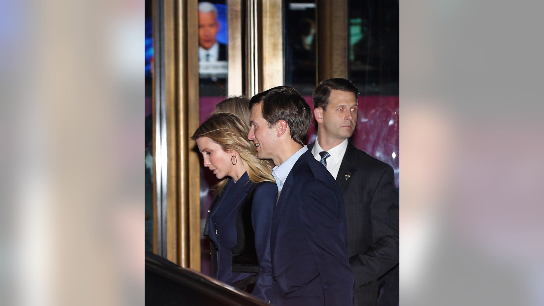 Ivanka Trump and her husband Jared Kushner walk past the Paley Center for Media as they leave the 21 Club after dining with President-elect Donald Trump Tuesday night.