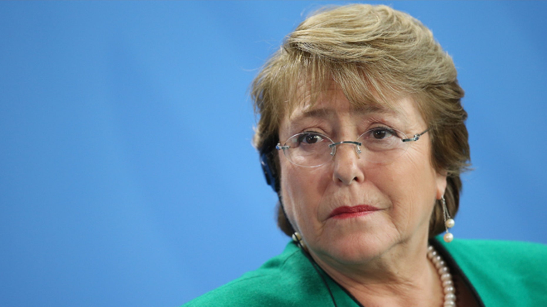BERLIN, GERMANY - OCTOBER 27: Chilean President Michelle Bachelet speaks to the media with German Chancellor Angela Merkel (not pictured) following talks at the Chancellery on October 27, 2014 in Berlin, Germany. Bachelet is on a two-day official visit to Germany, which includes a visit to Dresden, where Bachelet studied medicine as a student. (Photo by Sean Gallup/Getty Images)