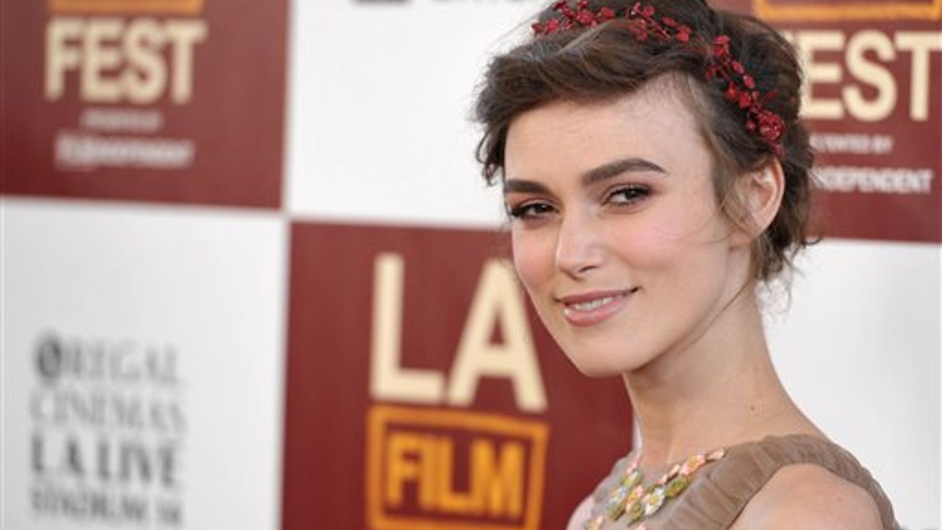 Keira Knightley arrives at the premiere of "Seeking a Friend for the End of the World" at Regal Cinemas LA Live on Monday June 18, 2012 in Los Angeles. (Photo by John Shearer/Invision/AP)