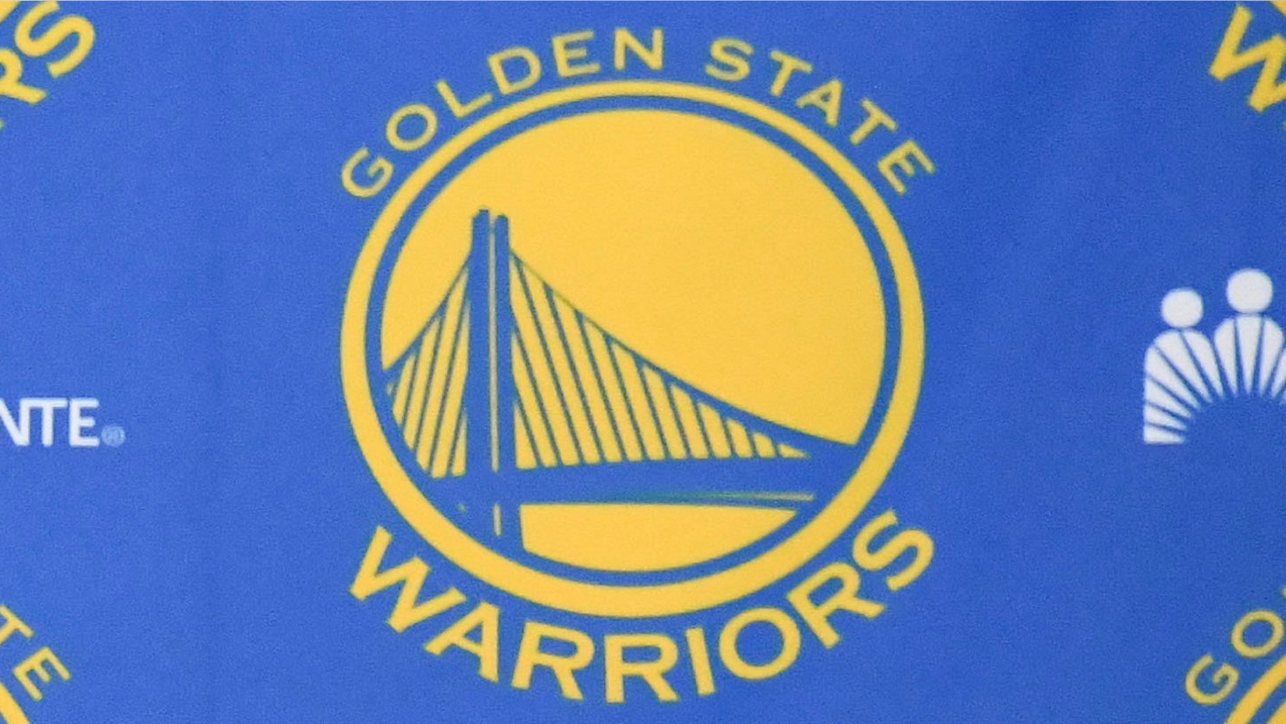 The logo of the NBA's Golden State Warriors is seen at the team's practice facility in Oakland, Calif., Jul 7, 2016.