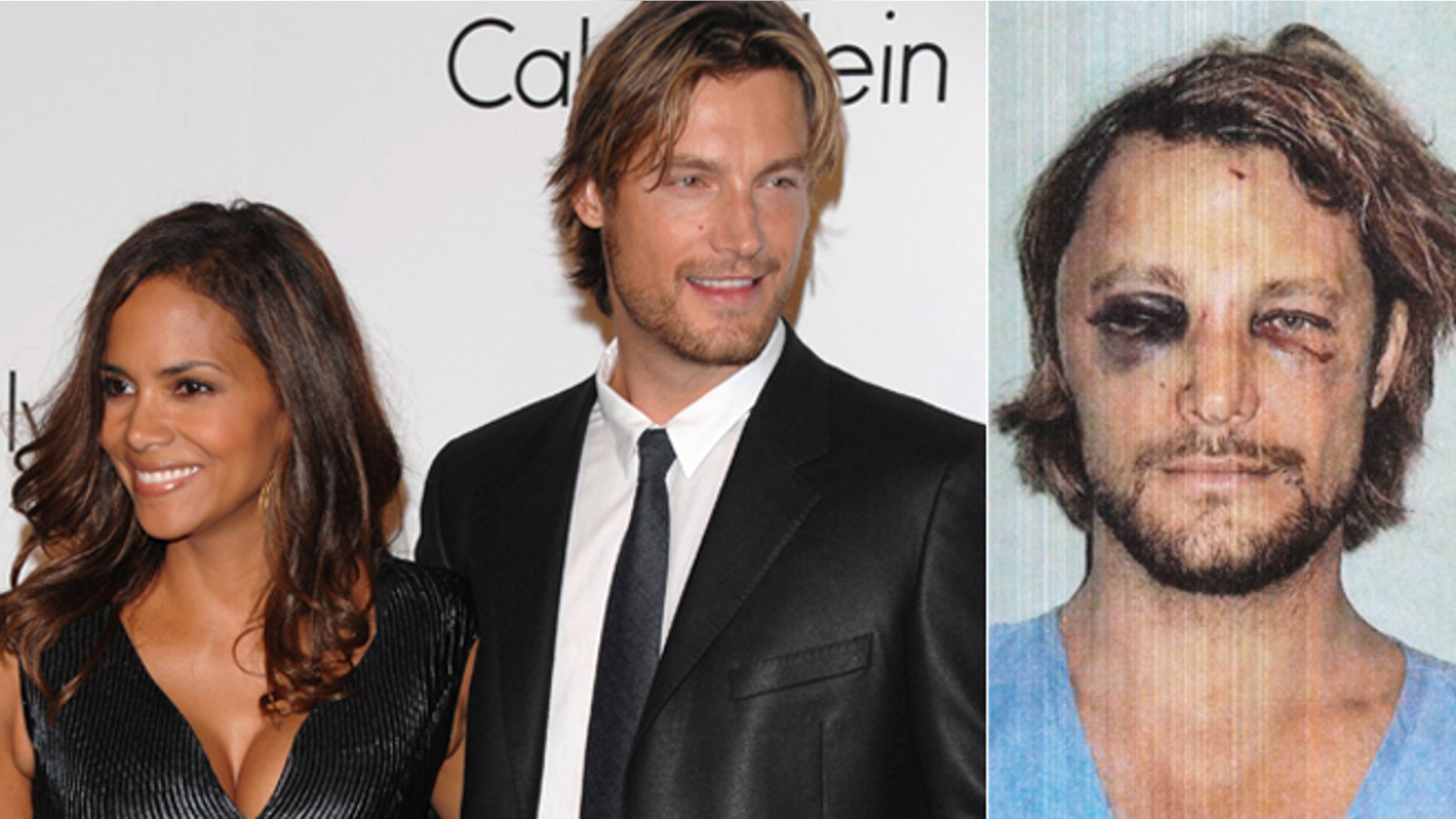 Model Gabriel Aubrey and actress Halle Berry attend the Calvin Klein 40th anniversary party during Fashion Week in New York on Sept. 7, 2008. Gabriel Aubrey after a fight with Berry's fiance on Nov. 22, 2012.