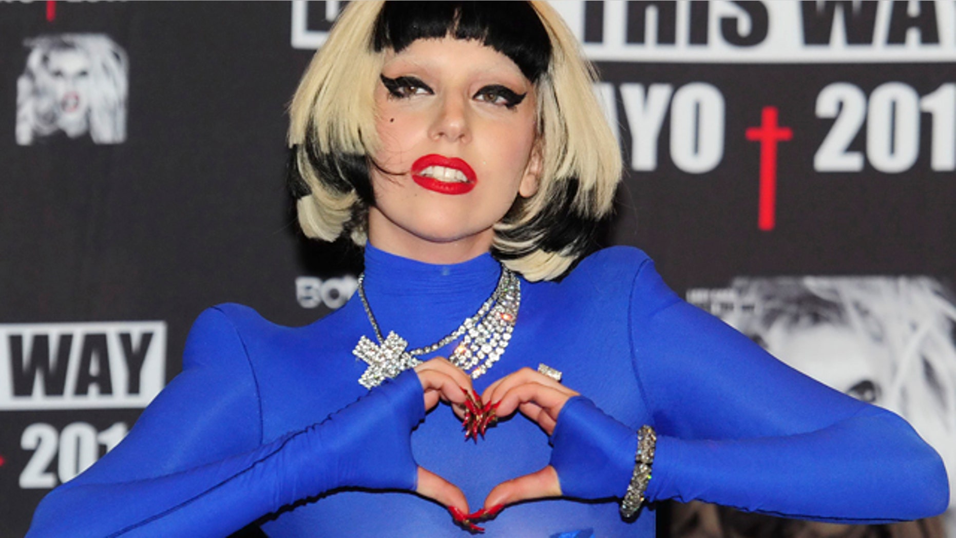 May 6, 2011: Singer Lady Gaga poses for photos during a press conference to promote her new album "Born this way" in Mexico City.