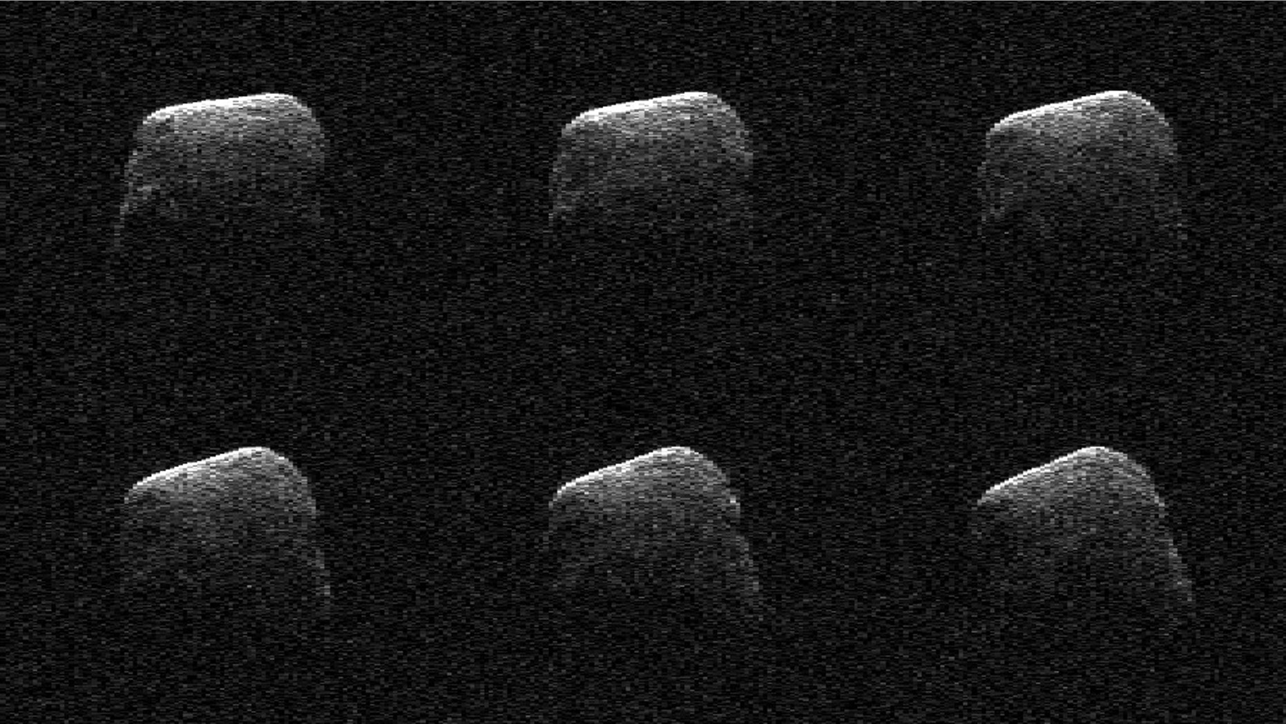 These radar images of comet P/2016 BA14 were taken on March 22, 2016, by scientists using an antenna of NASA's Deep Space Network. At the time, the comet was about 2.2 million miles from Earth. (NASA/JPL-Caltech/GSSR)