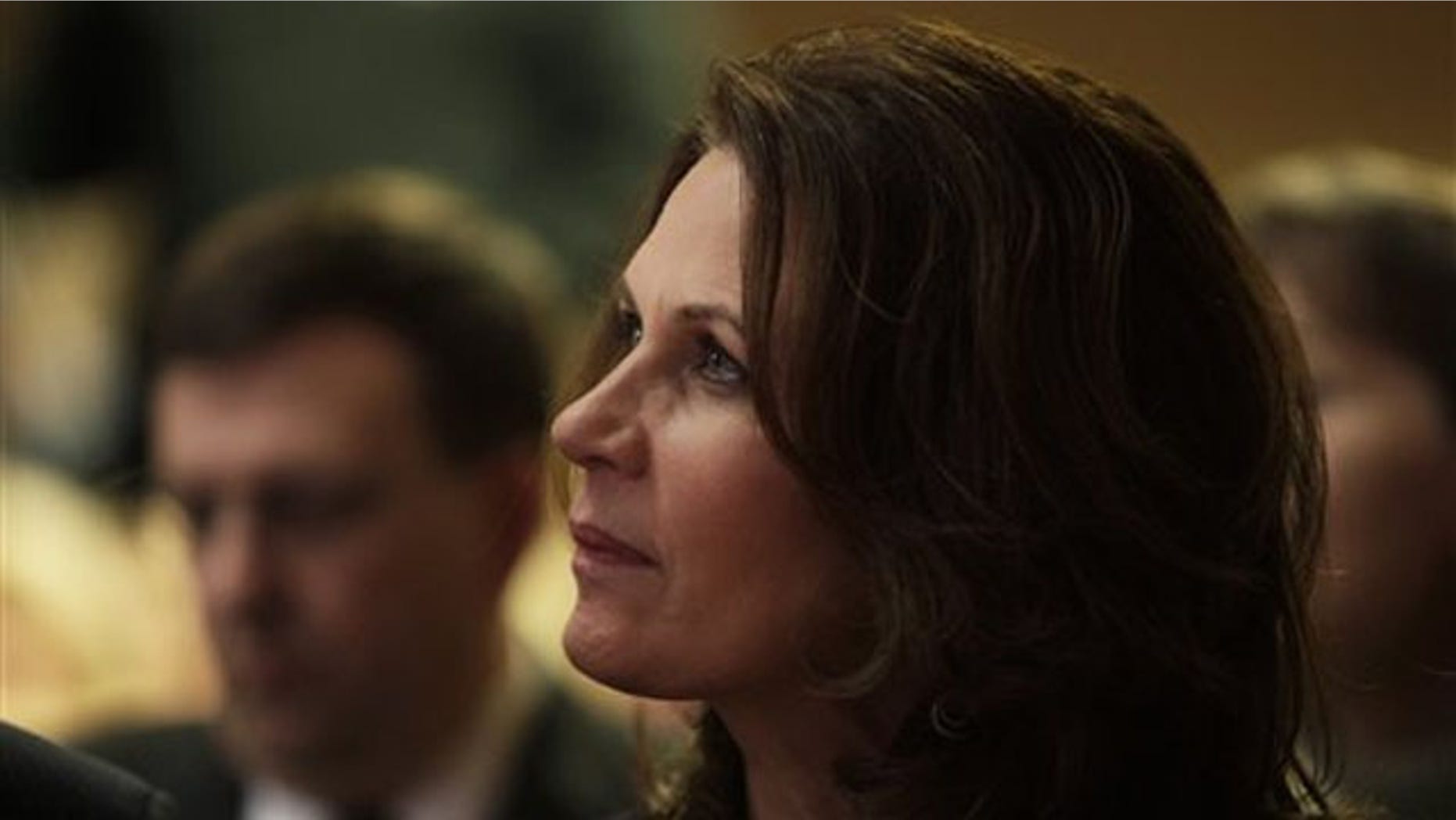 Rep. Michele Bachmann waits to speak at a reception by the Iowans for Tax Relief Jan. 21 in Des Moines.