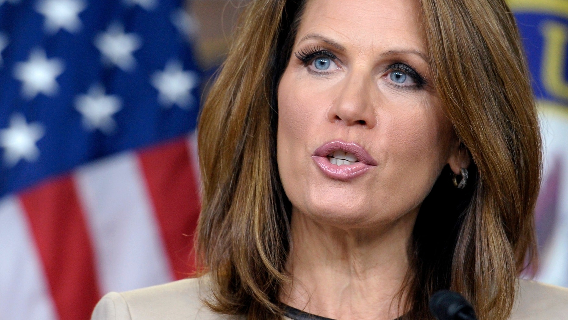 Republican presidential candidate Rep. Michele Bachmann, R-Minn., delivers the Republican response to the speech by President Barack Obama to a joint session of Congress at the Capitol in Washington, Thursday, Sept. 8, 2011.