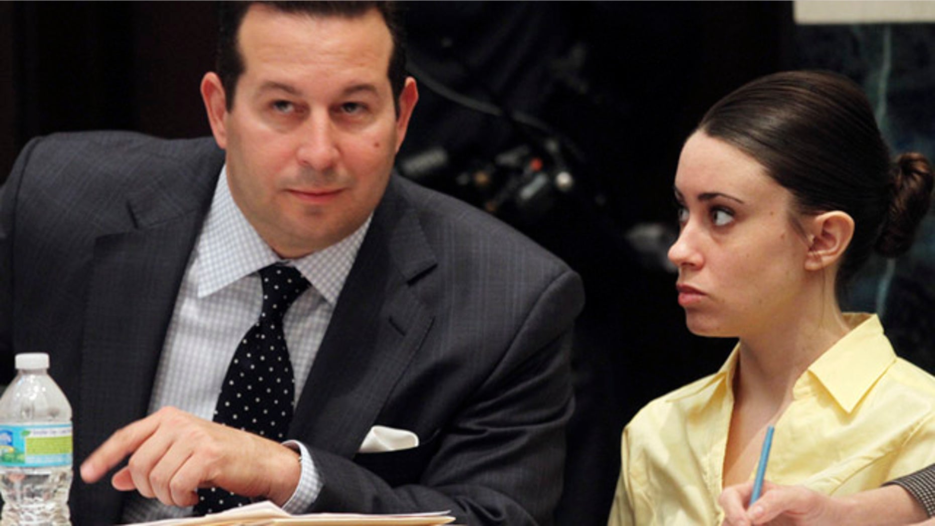 July 1: Defense attorney Jose Baez and defendant Casey Anthony are seen in the courtroom at the Orange County Courthouse in Orlando, Florida.