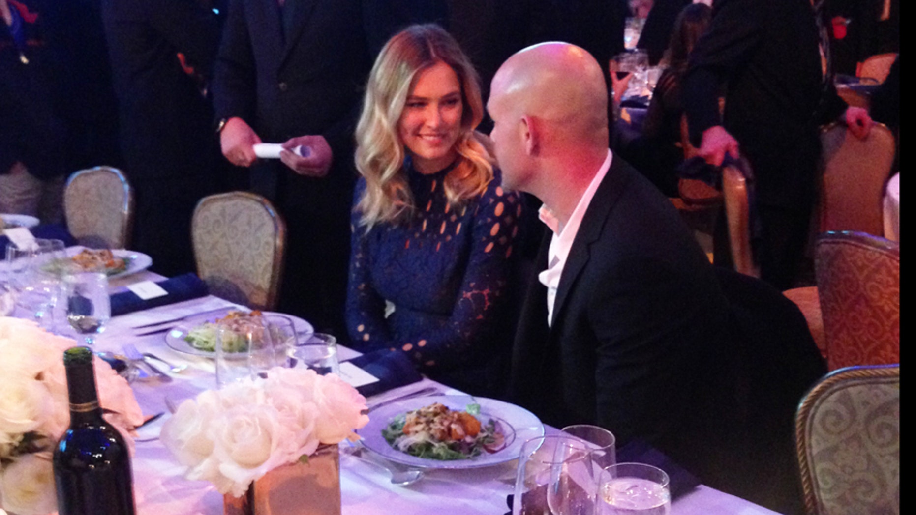 Bar Refaeli, left, attends the Times of Israel Gala in New York City with Adi Ezra.