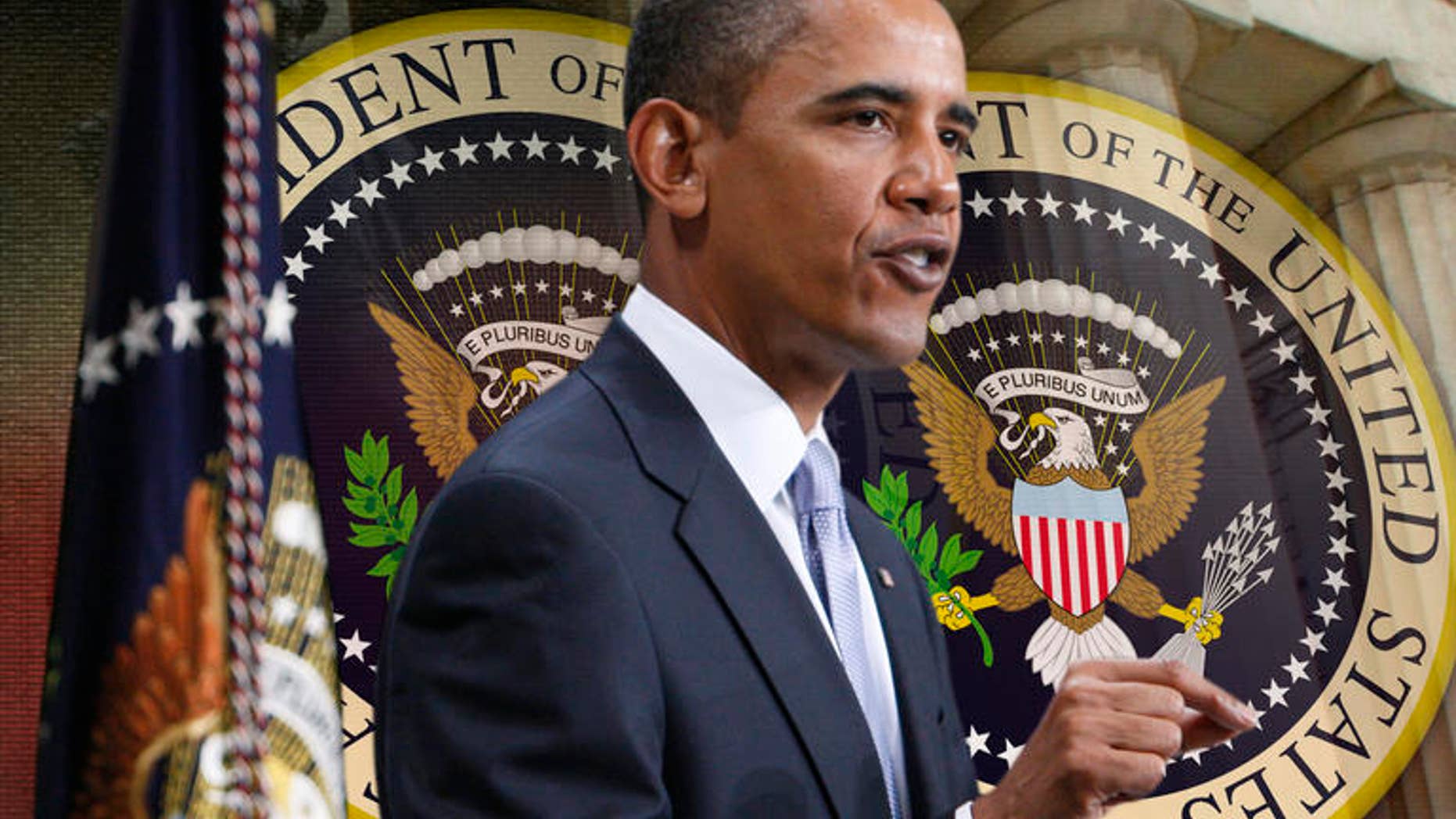 President Barack Obama speaks about the financial crisis, on the anniversary of the Lehman Brothers collapse, Monday, Sept. 14, 2009, at Federal Hall on Wall Street in New York. (AP Photo/Charles Dharapak)