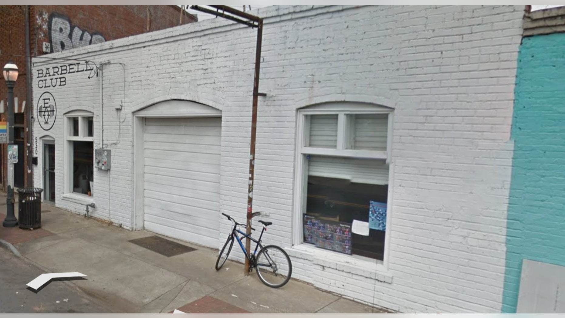 EAV Barbell Club posted an obscene sign on its door.