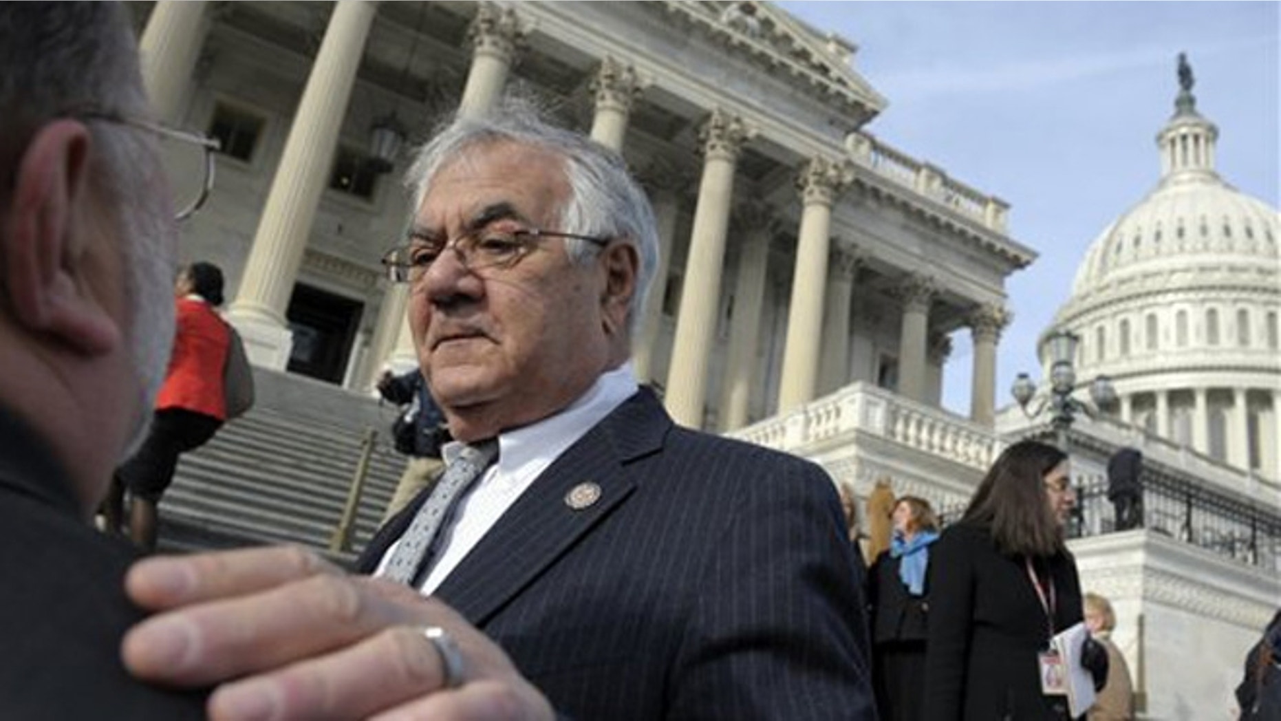 Jan. 3, 2013: Rep. Barney Frank stands outside the Capitol during his last day in Congress.