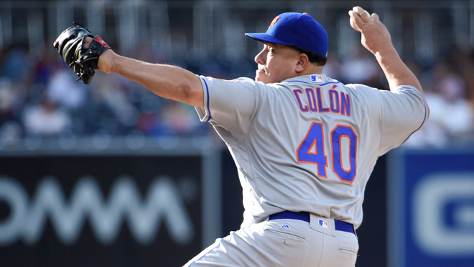 SAN DIEGO, CALIFORNIA - MAY 7: Bartolo Colon #40 of the New York Mets pitches during the first inning of a baseball game against the San Diego Padres at PETCO Park on May 7, 2016 in San Diego, California. (Photo by Denis Poroy/Getty Images)