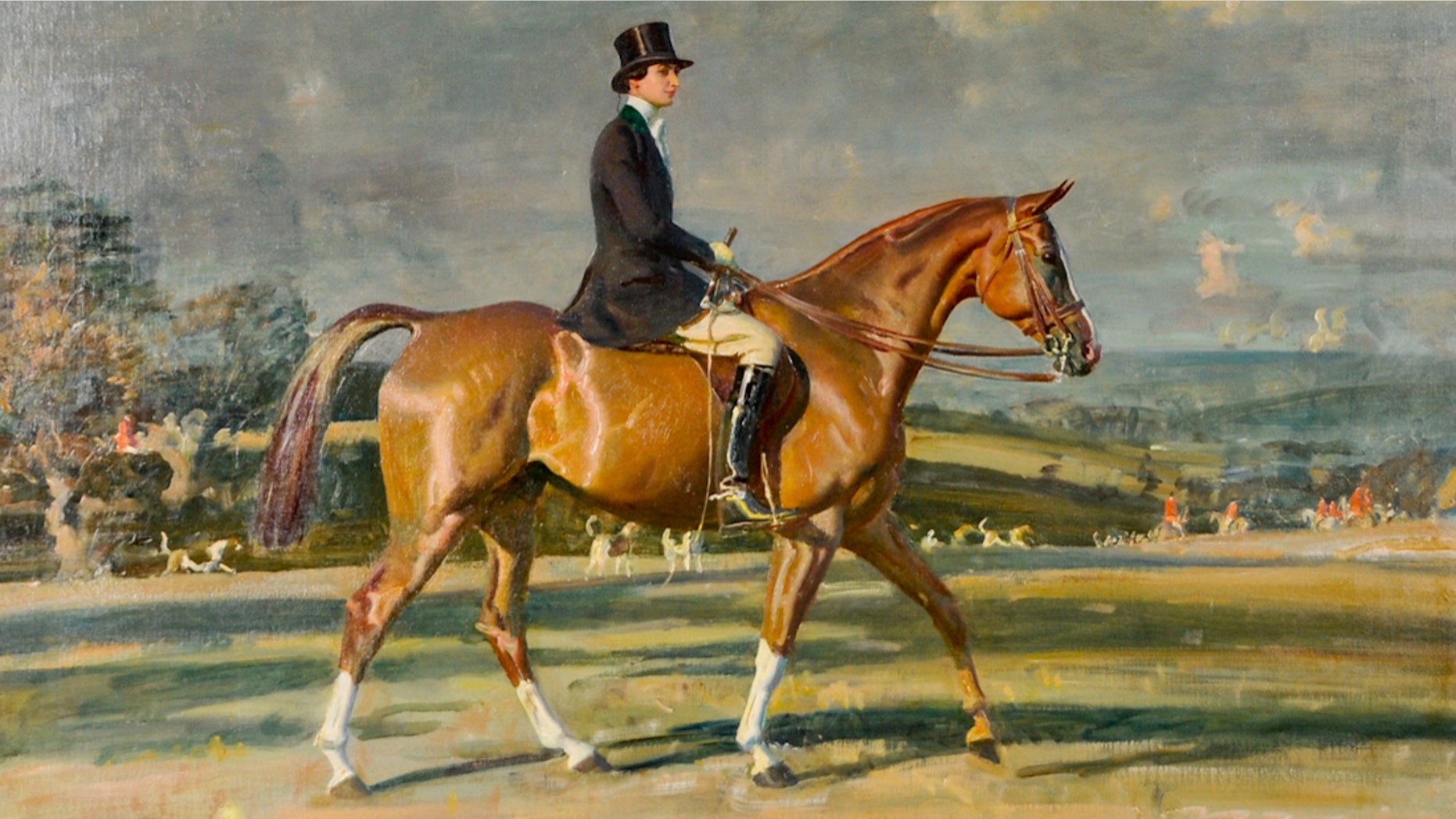 This painting of Baruch astride her prized show-jumper, Souriant III, is valued at more than $1 million.