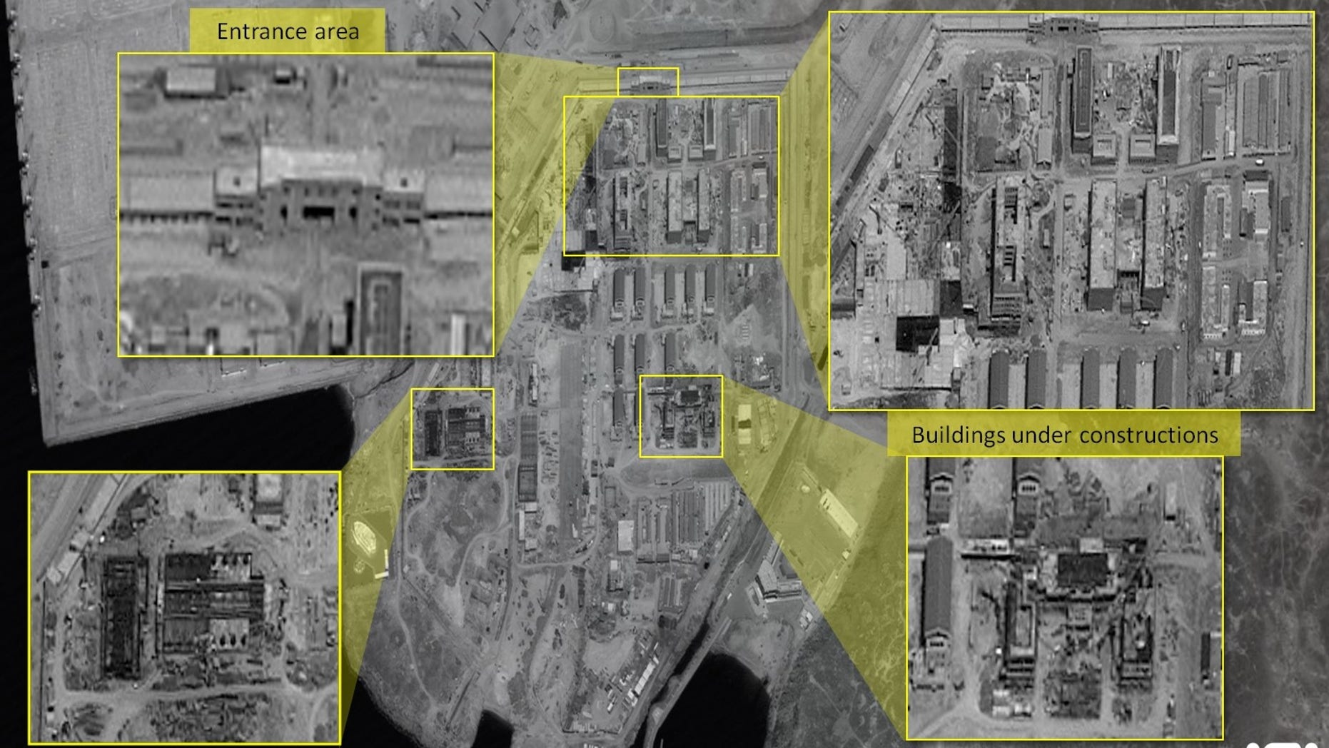 Satellite images of construction of a Chinese military base in Africa.