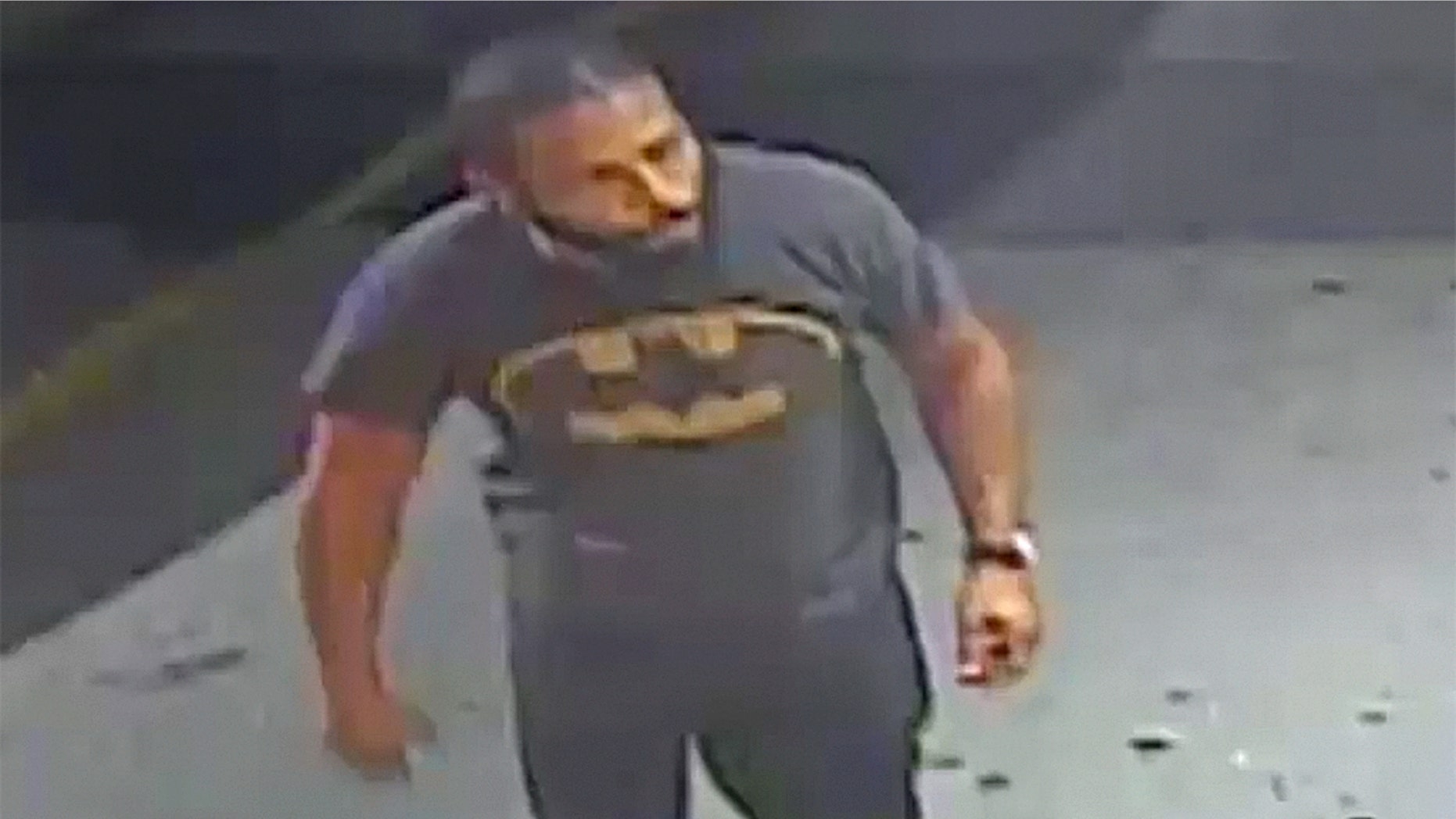 Police are still searching for the suspect who caused a bizarre commotion.