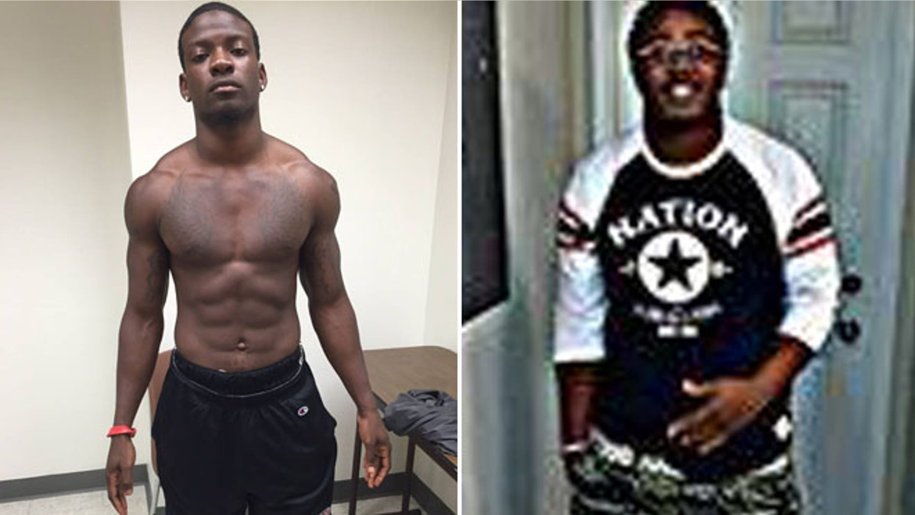 Photo shows two college students, Delonte Martistee, left, and Ryan Austin Calhoun, right, who were charged in a sexual attack on a Florida beach in March.