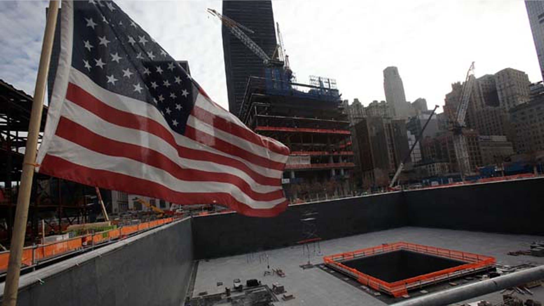 One of the memorial pools is seen after a ceremonial planting of the so-called "Survivor Tree" at the 9/11 Memorial area of the World Trade Center site in New York City.