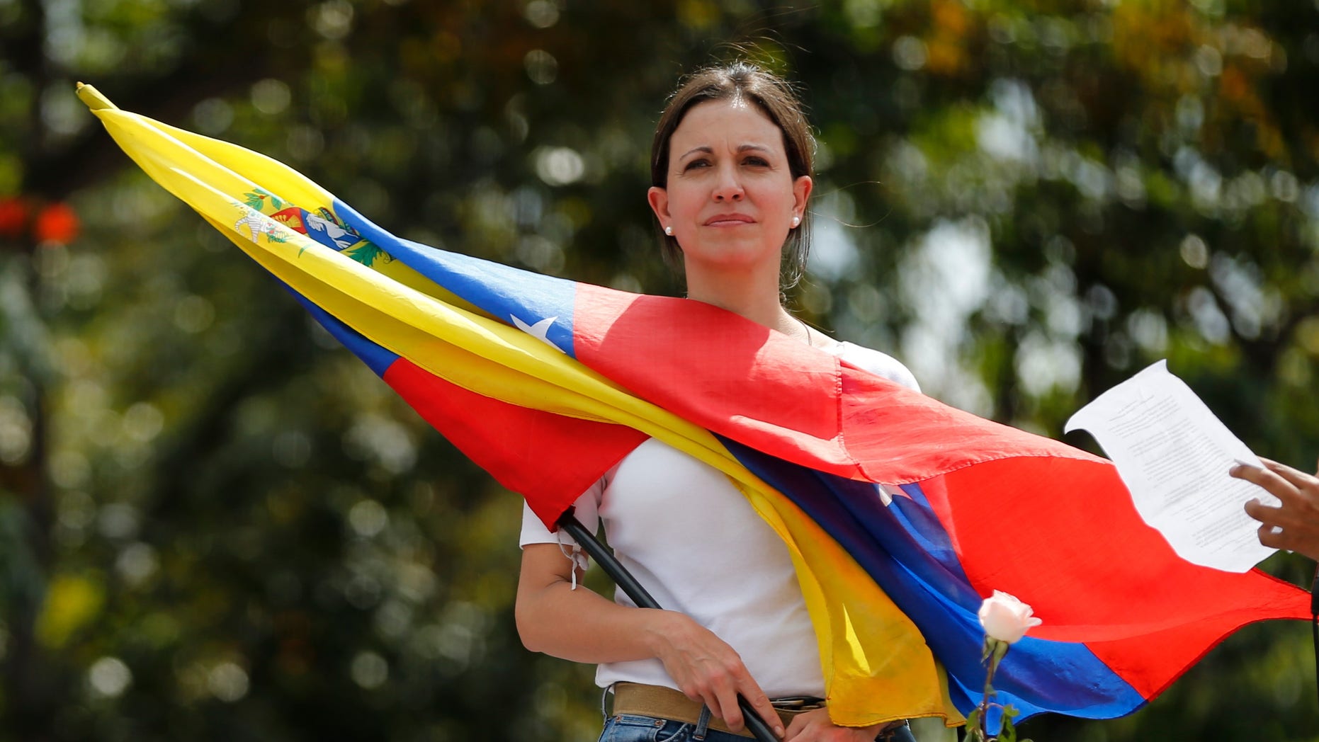 Leading opposition politician Maria Corina Machado during a rally in Caracas, Venezuela, Wednesday, March 26, 2014.