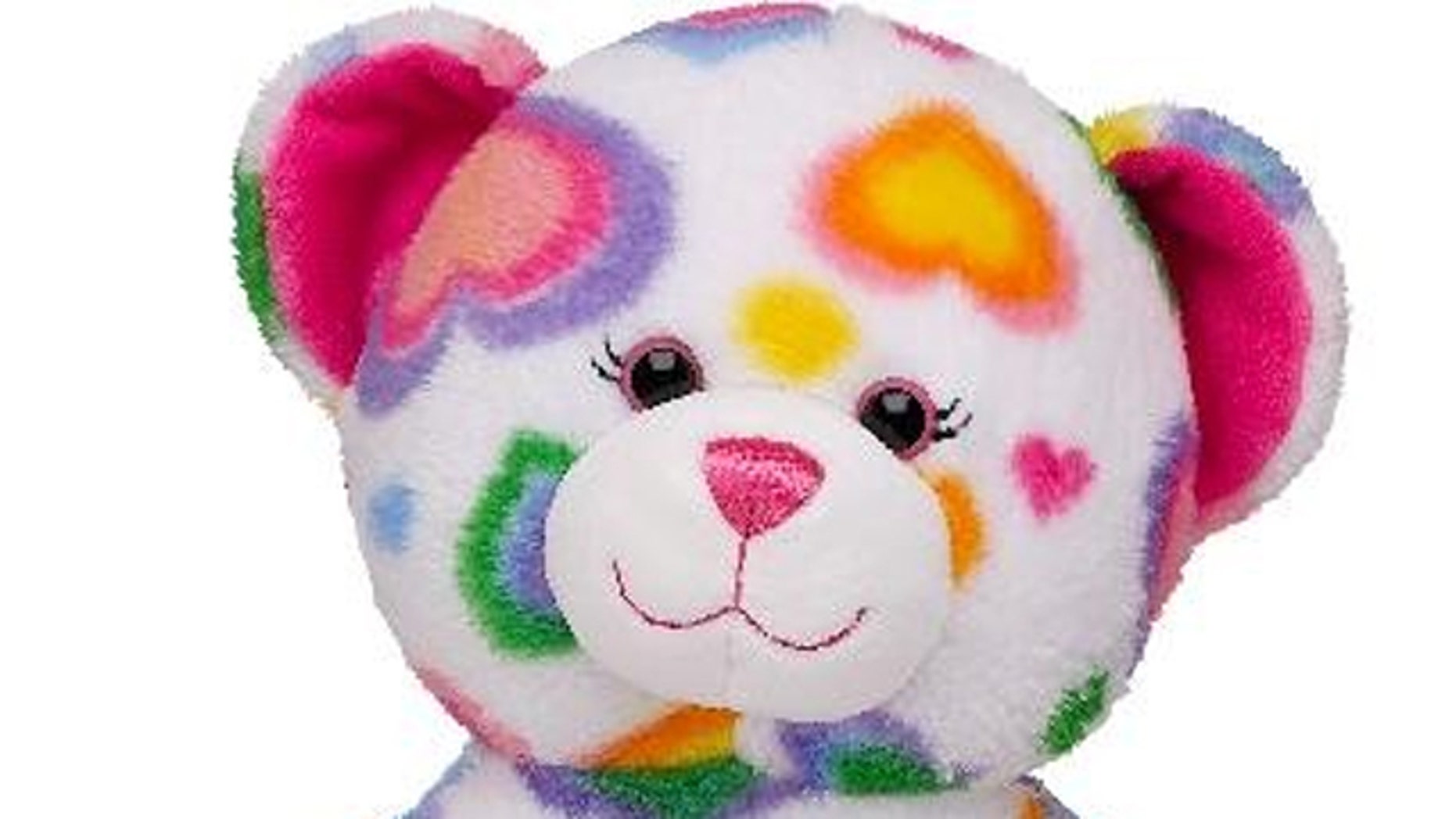 build a bear colorful hearts teddy