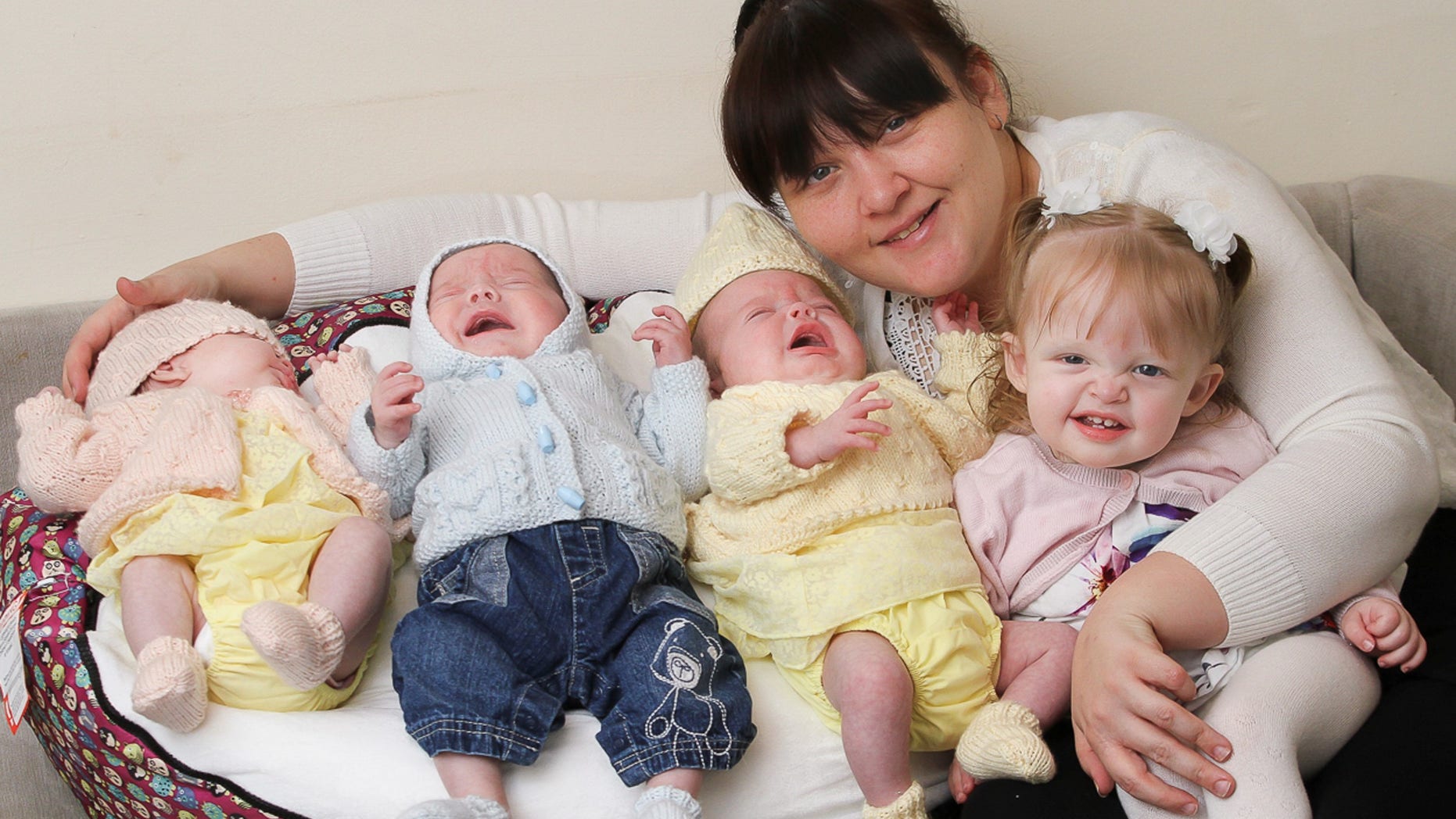 Becky John and her youngest children.