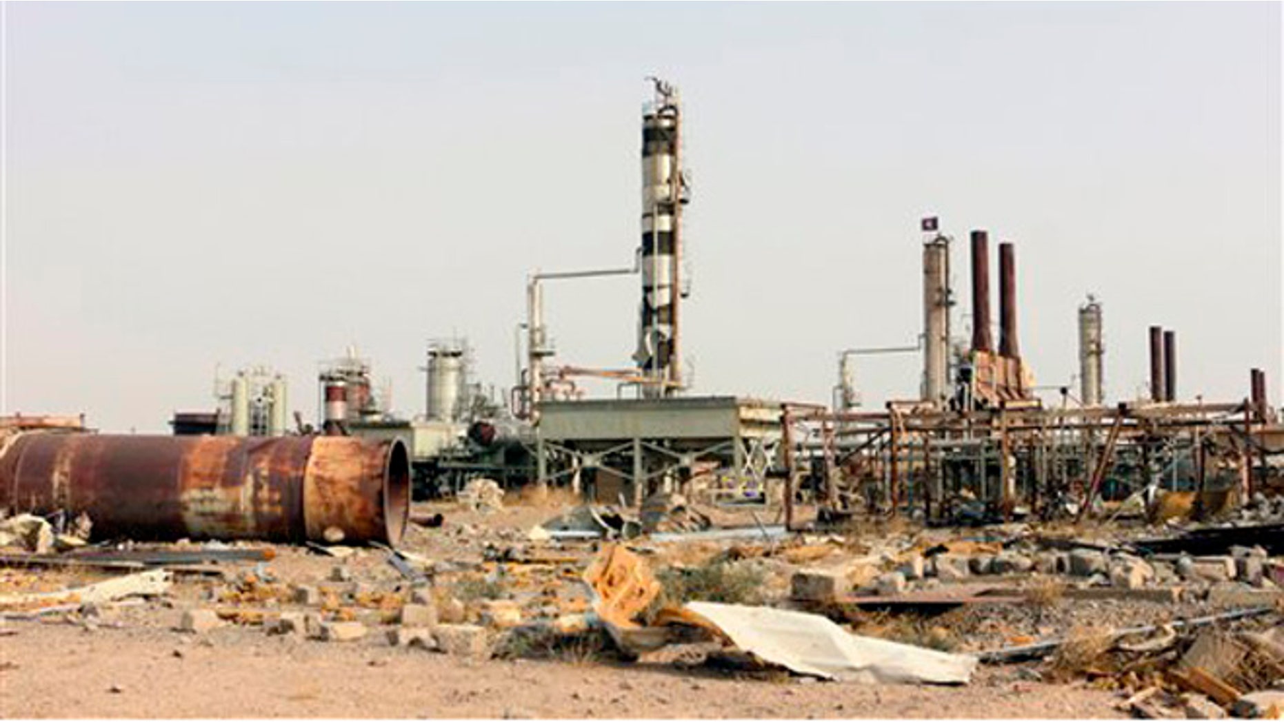 Oct. 22, 2015: Destruction at Beiji oil refinery during the military operations, some155 miles north of Baghdad, Iraq. Coalition officials said that Iraqi security forces continue to work to recapture and clear the western city of Ramadi and the city of Beiji, home to Iraqs largest oil refinery.