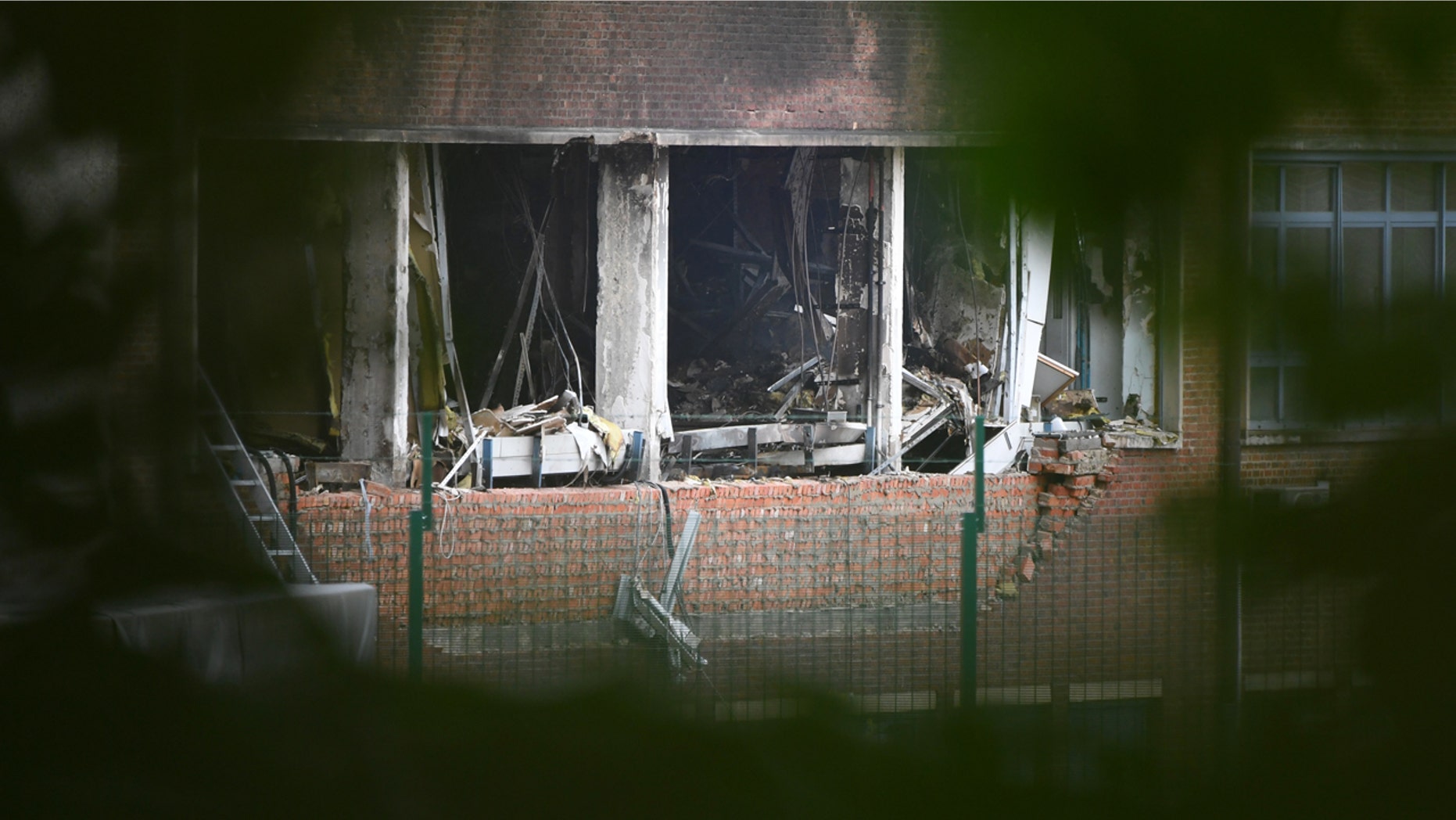 Aug. 29, 2016: Damage can be seen at Belgium's National Criminology Lab in Brussels