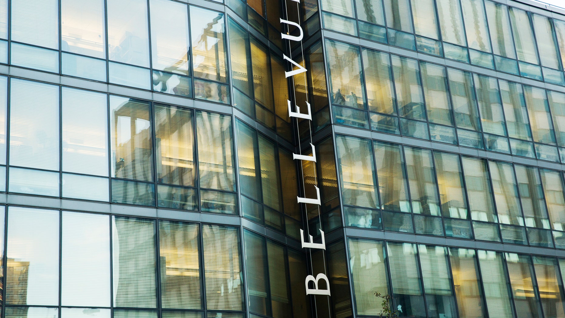 Oct. 27, 2014: Traffic drives past Bellevue Hospital where Dr. Craig Spencer is currently recovering from Ebola in New York.