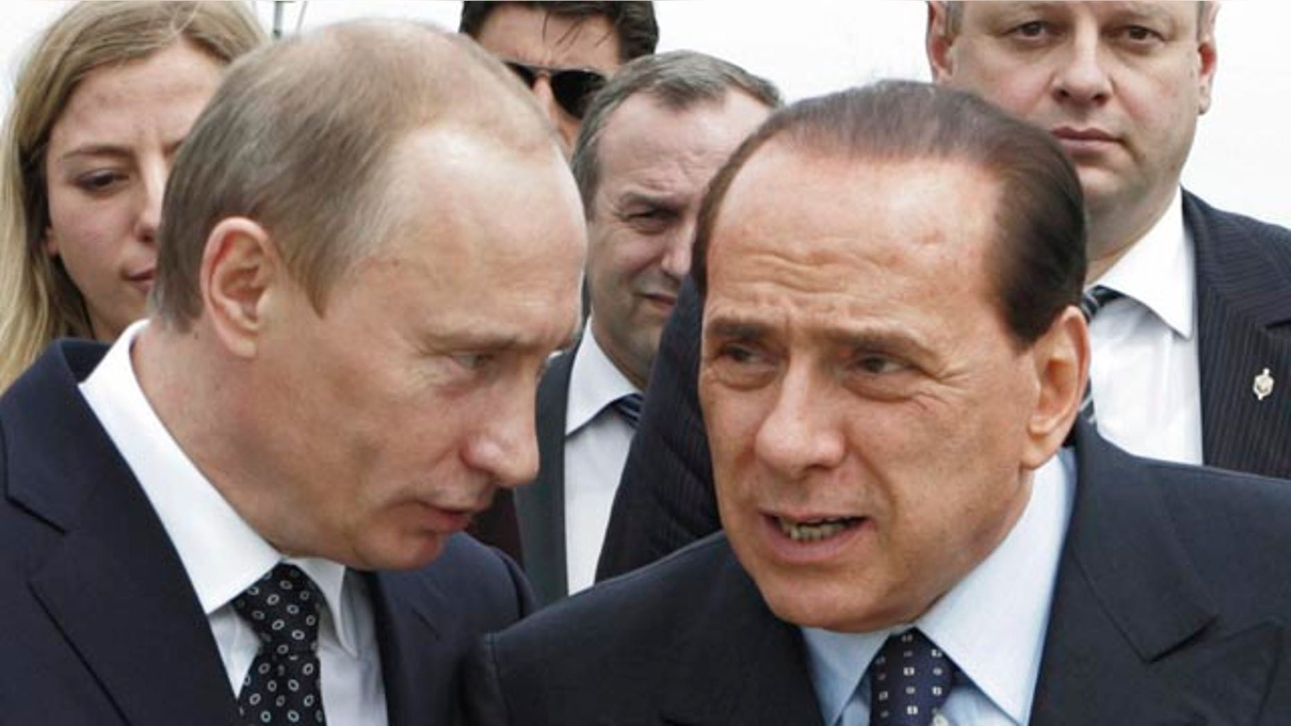 Shown in this file April 18, 2008 photo are Italy's Premier-elect Silvio Berlusconi and Russia's President Vladimir Putin. The classified diplomatic cables released by online whistle-blower WikiLeaks raised questions about Berlusconi and his relationship with Putin. One cable said Berlusconi 'appears increasingly to be the mouthpiece of Putin' in Europe.