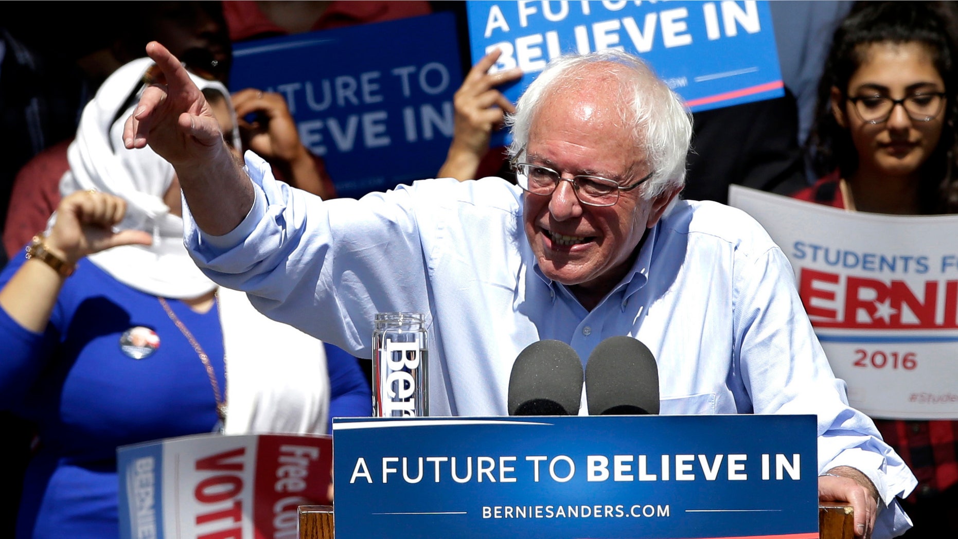 Presidential candidate Sen. Bernie Sanders on Tuesday, May 10, 2016, in Stockton, Calif.