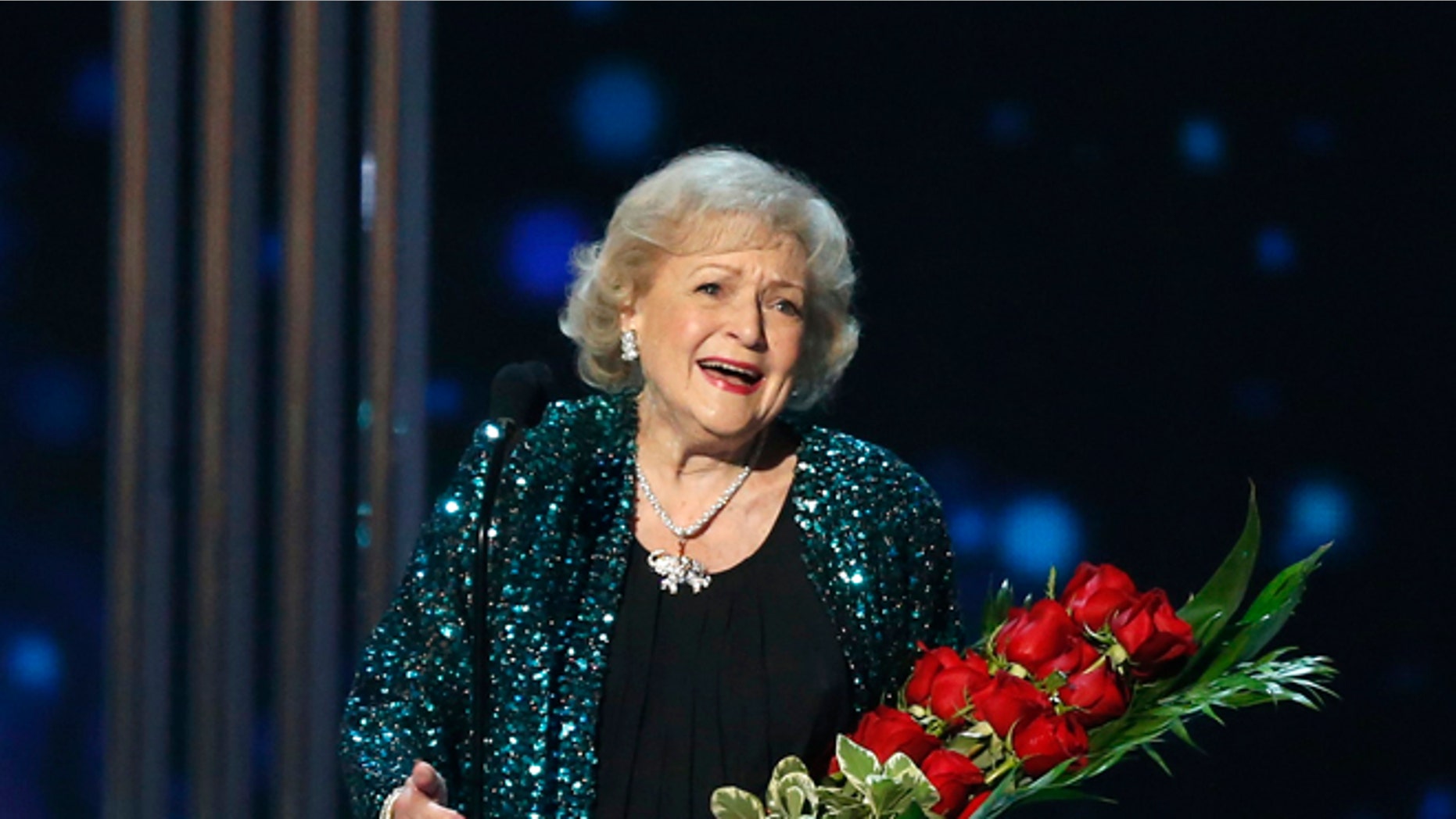 January 7, 2015. Actress Betty White accepts the favorite TV Icon award during the 2015 People's Choice Awards in Los Angeles, California.